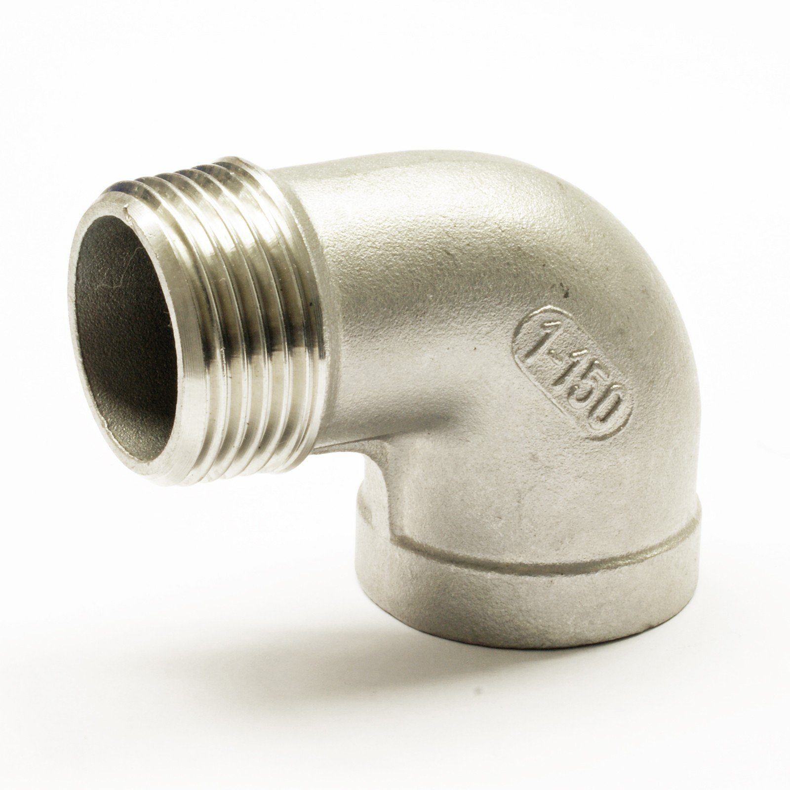 GEBO Gewindefitting Edelstahl Fitting Winkel 3/4 Zoll IG/AG 90° Bogen V4A Rohrwinkel