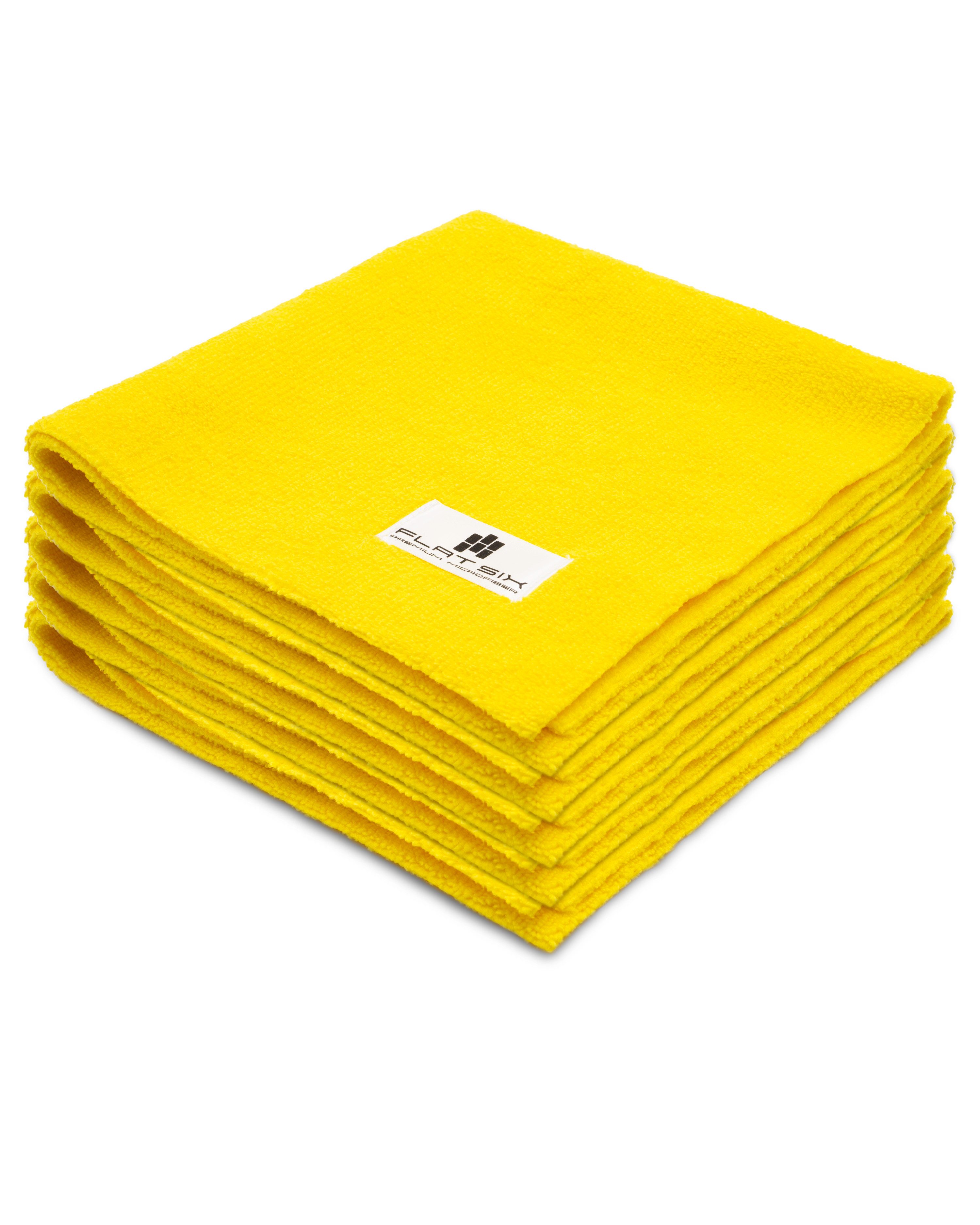 Flat Six Mikrofasertuch – Premium Poliertuch & Trockentuch für Autopflege Mikrofasertuch (5-tlg., 40x40 cm, 385 GSM, weich, randlos & lackschonend)