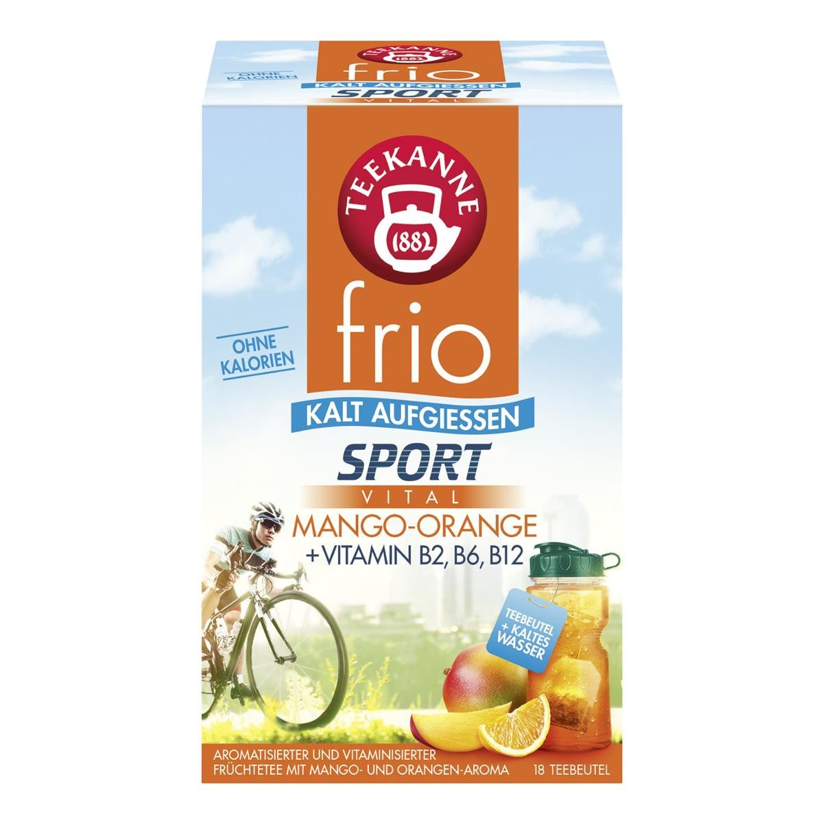 TEEKANNE Wasserbar Teekanne 7594 frio® Sport Vital - Mango-Orange + Vitamine - 18 Beutel
