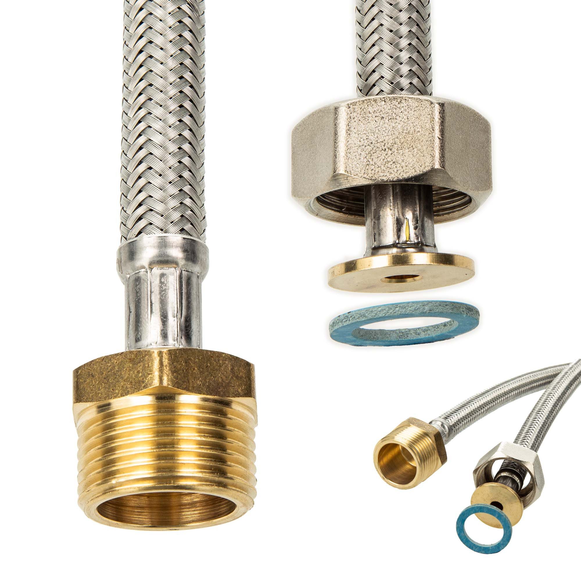 tecuro Flexschlauch Sanitär Zulauf- Verlängerungsschlauch IG x AG - KTW-A- DVGW