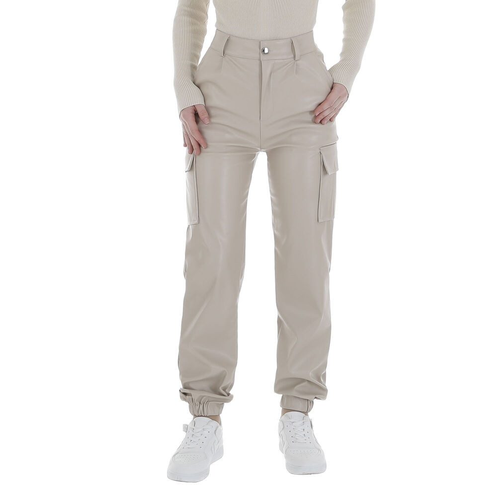 Ital-Design Lederimitathose Damen Freizeit (86365178) Stretch Jogginghose i günstig online kaufen