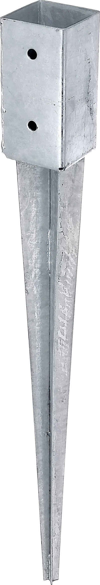 Alberts Einschlag-Bodenhülse, zum Eindrehen, (Set, 3-St), feuerverzinkt, 71 x 71 mm, Gesamtlänge 750 mm