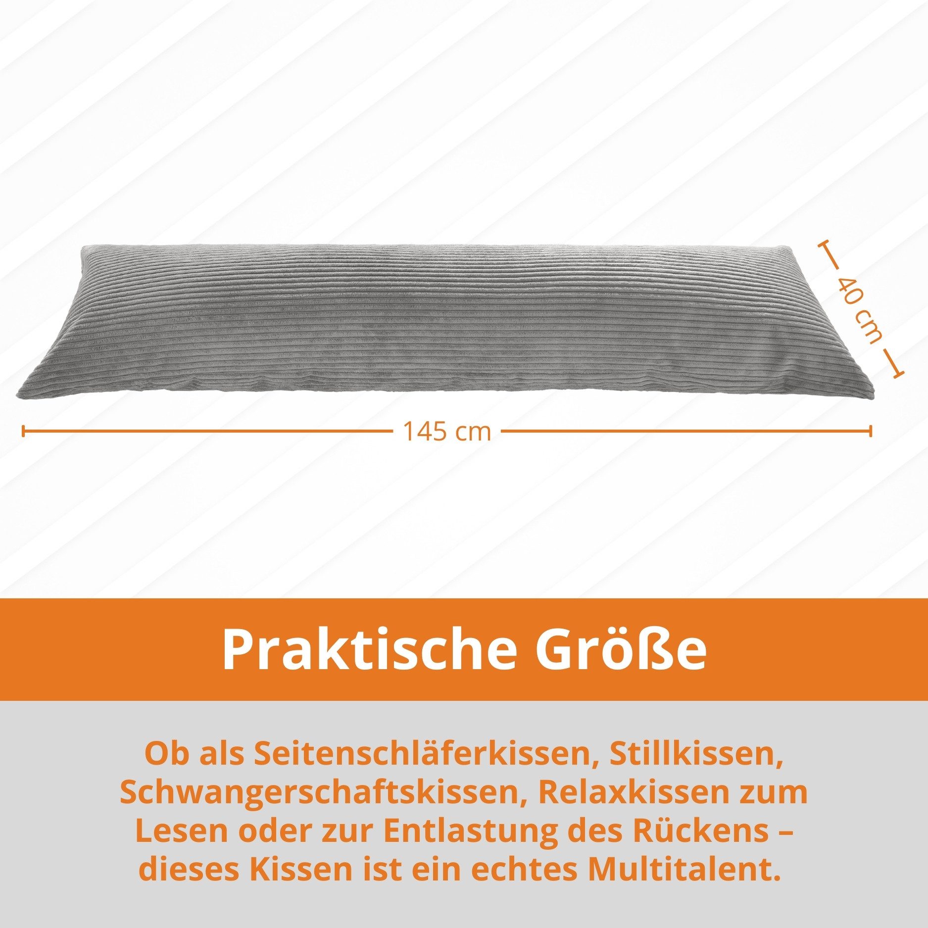 sleepling Seitenschläferkissen Bodypillow, 40x145 cm, 40x200 cm, Cord oder günstig online kaufen