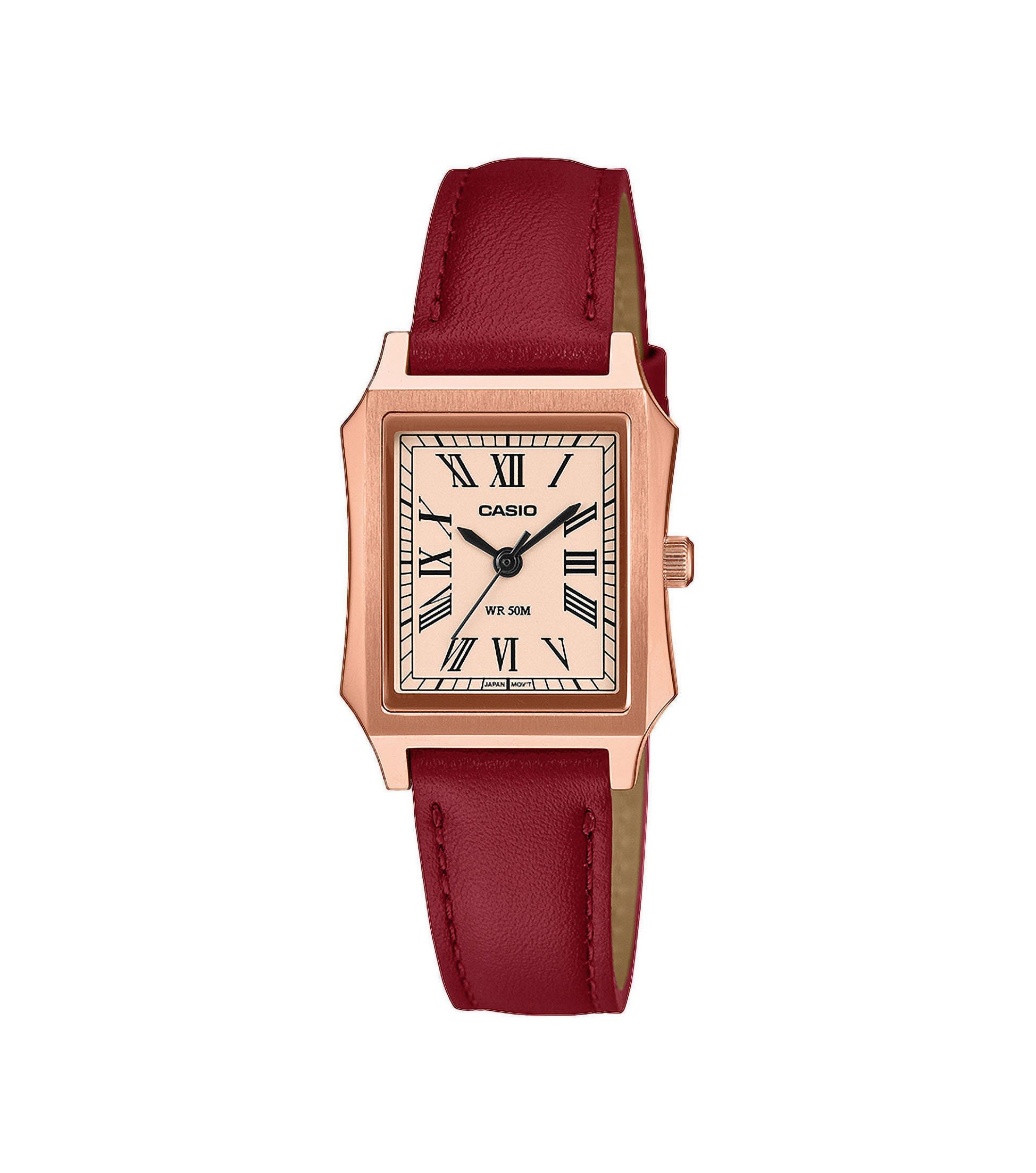 CASIO TIMELESS COLLECTION Quarzuhr LTP-B190RGL-4BVER, Armbanduhr, Damenuhr, Lederarmband, analog