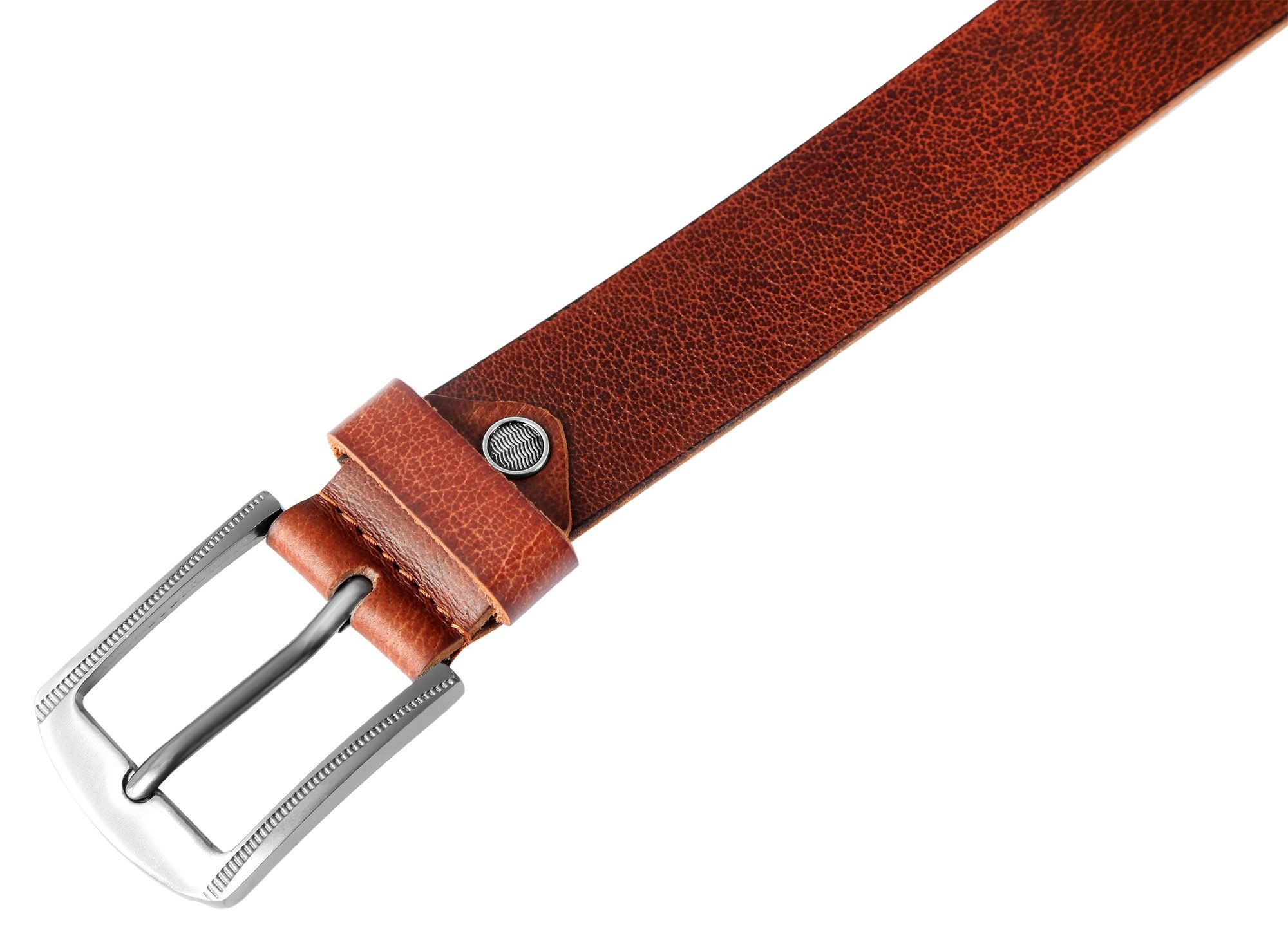 Leonardo Verrelli Ledergürtel hochwertiges Echt Leder, braun, 130 cm