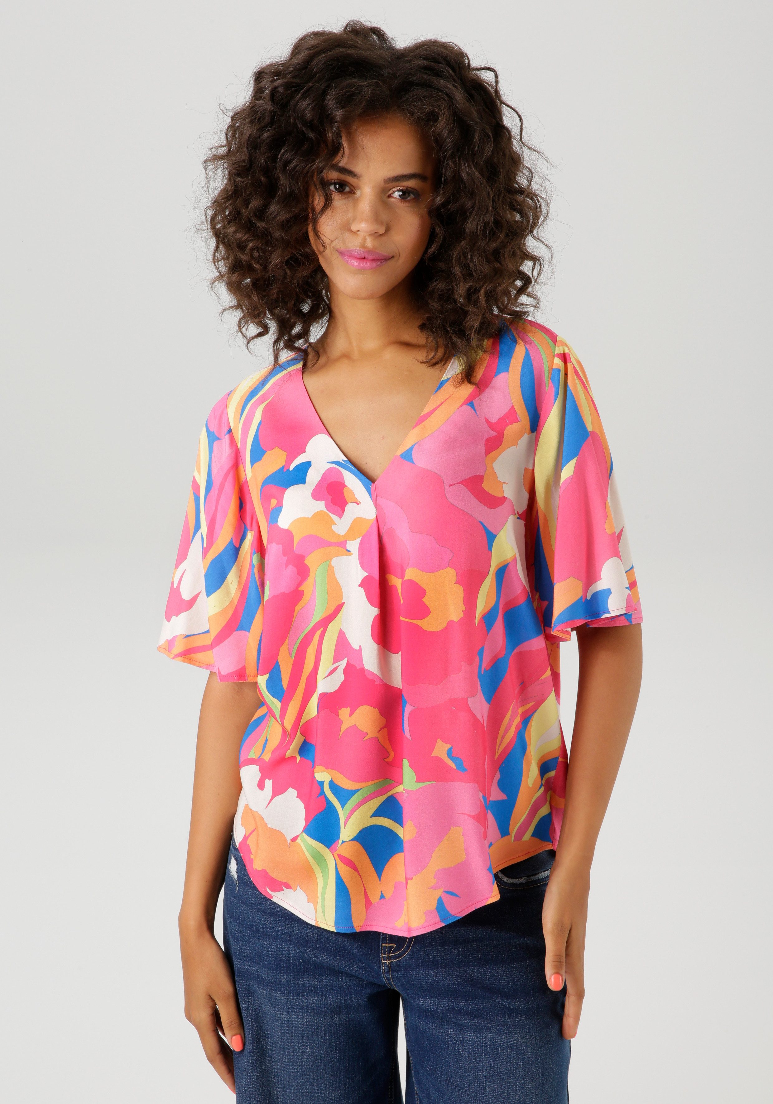Aniston CASUAL Schlupfbluse, mit fantasievollen, grafischen Druck günstig online kaufen