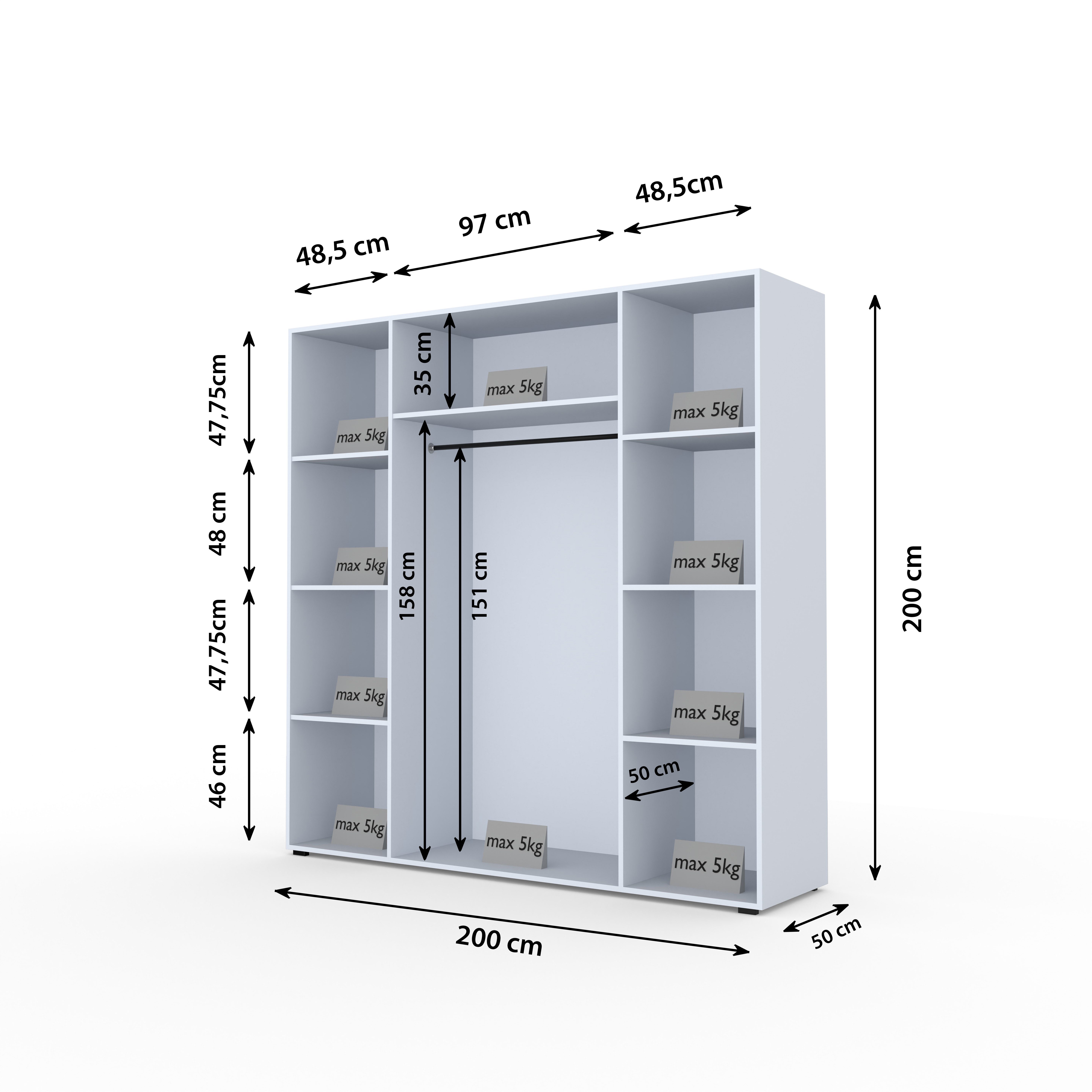 Gand Meble Drehtürenschrank Kleiderschrank OLEK in günstig online kaufen