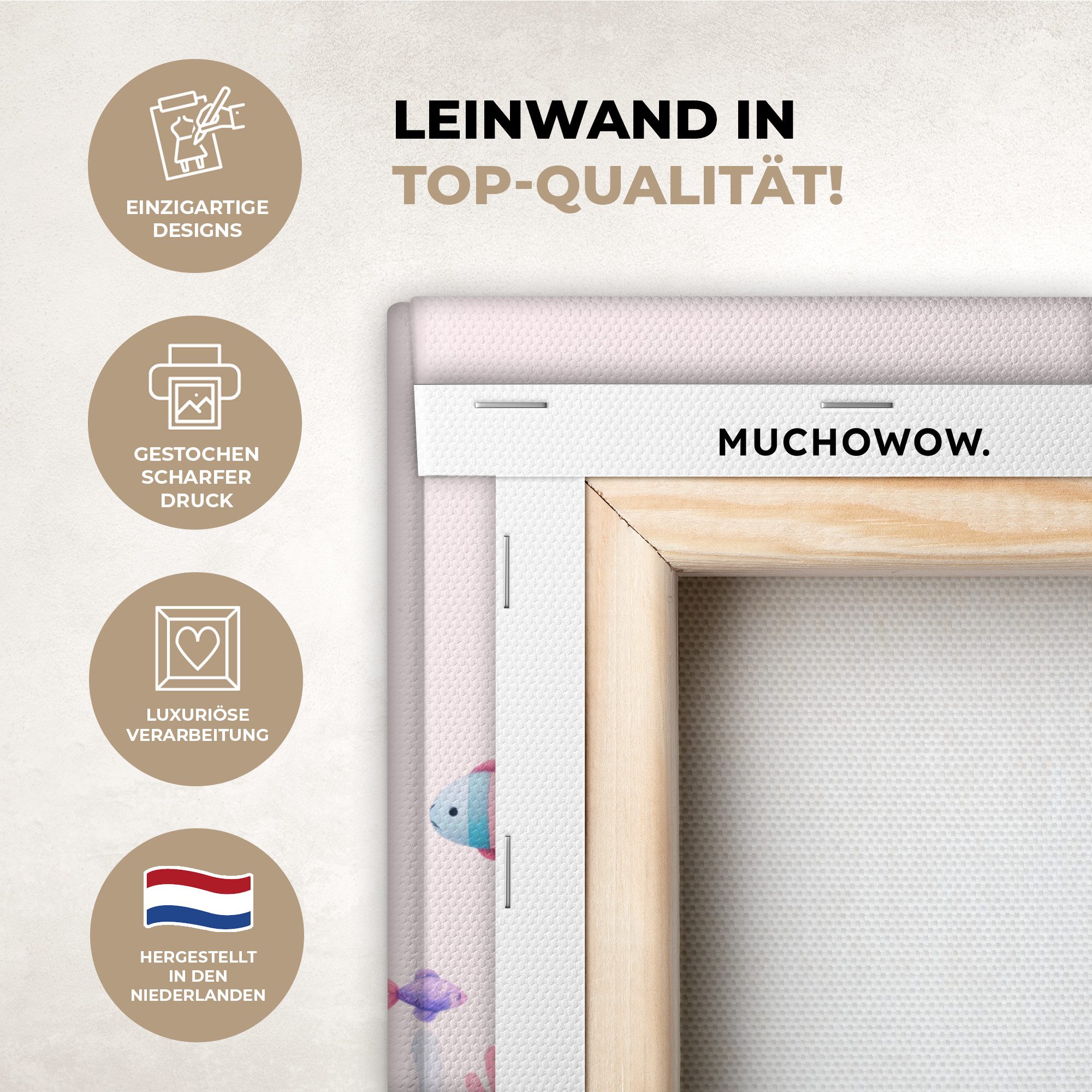 OneMillionCanvasses® Leinwandbild Meerjungfrau - Lila - günstig online kaufen