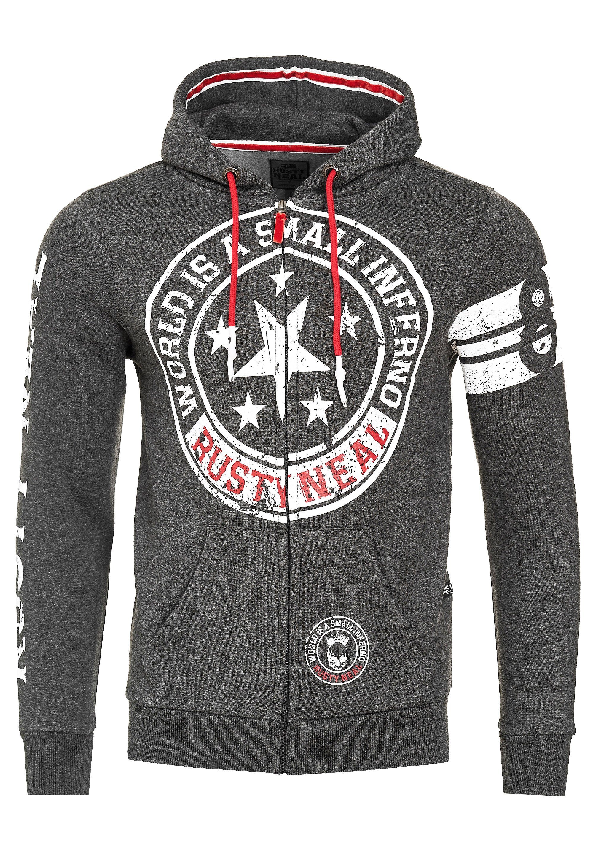 Rusty Neal Sweatjacke mit coolen Printmotiven