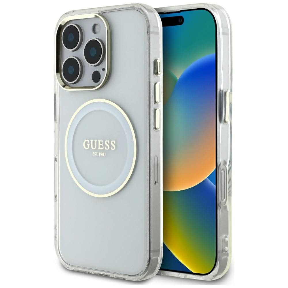 Guess Handyhülle Schutzhülle Magnethülle Handyschale 6,3 Zoll, MagSafe, Hardcase, erhöhte Schutzkanten