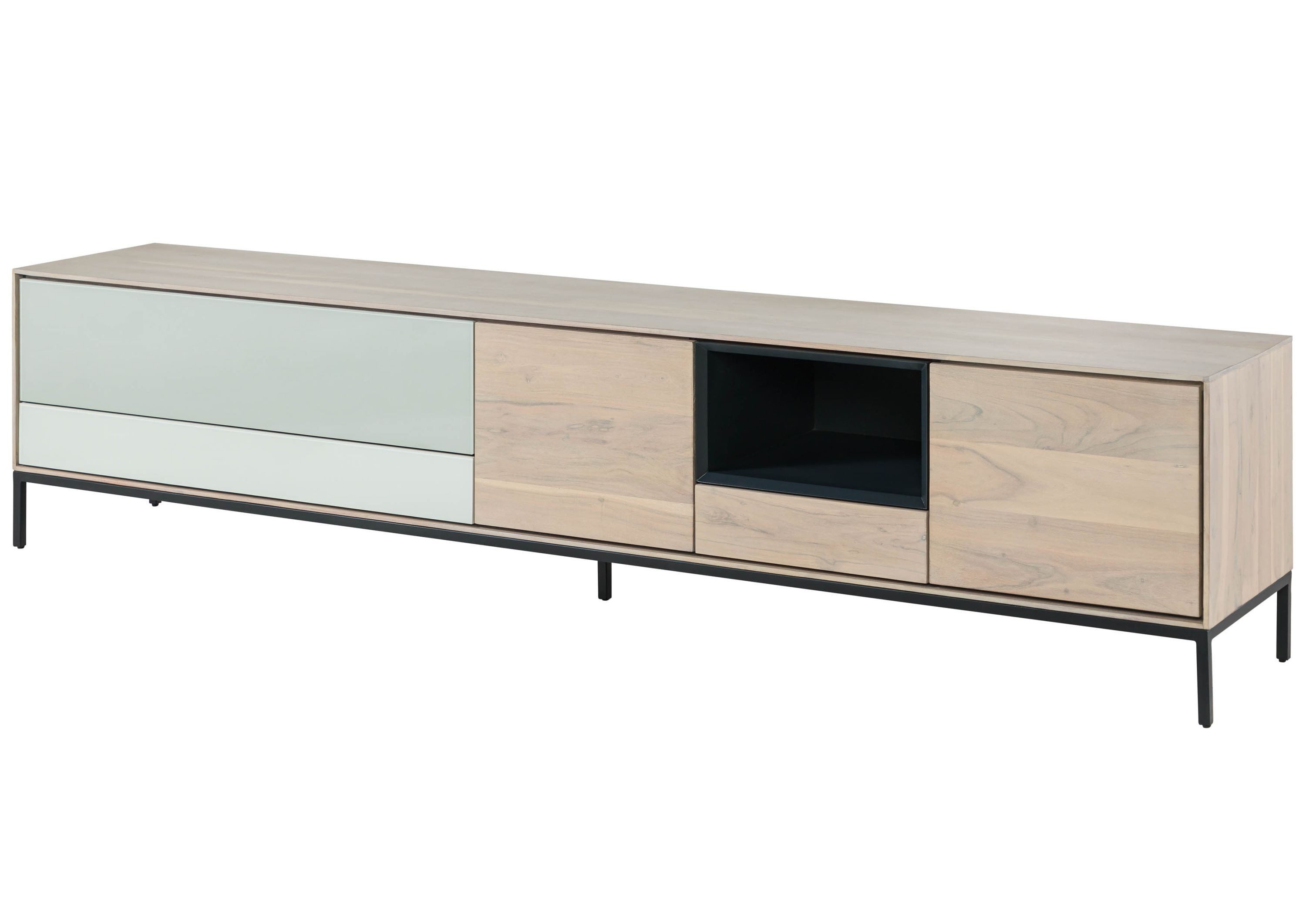 Massivmoebel24 TV-Board CHICAGO Akazie Massivholz hellbraun (Massivholz montiert 92 kg CHICAGO #03), Akazie 240x45x55 cm (BxTxH) hellbraun geölt