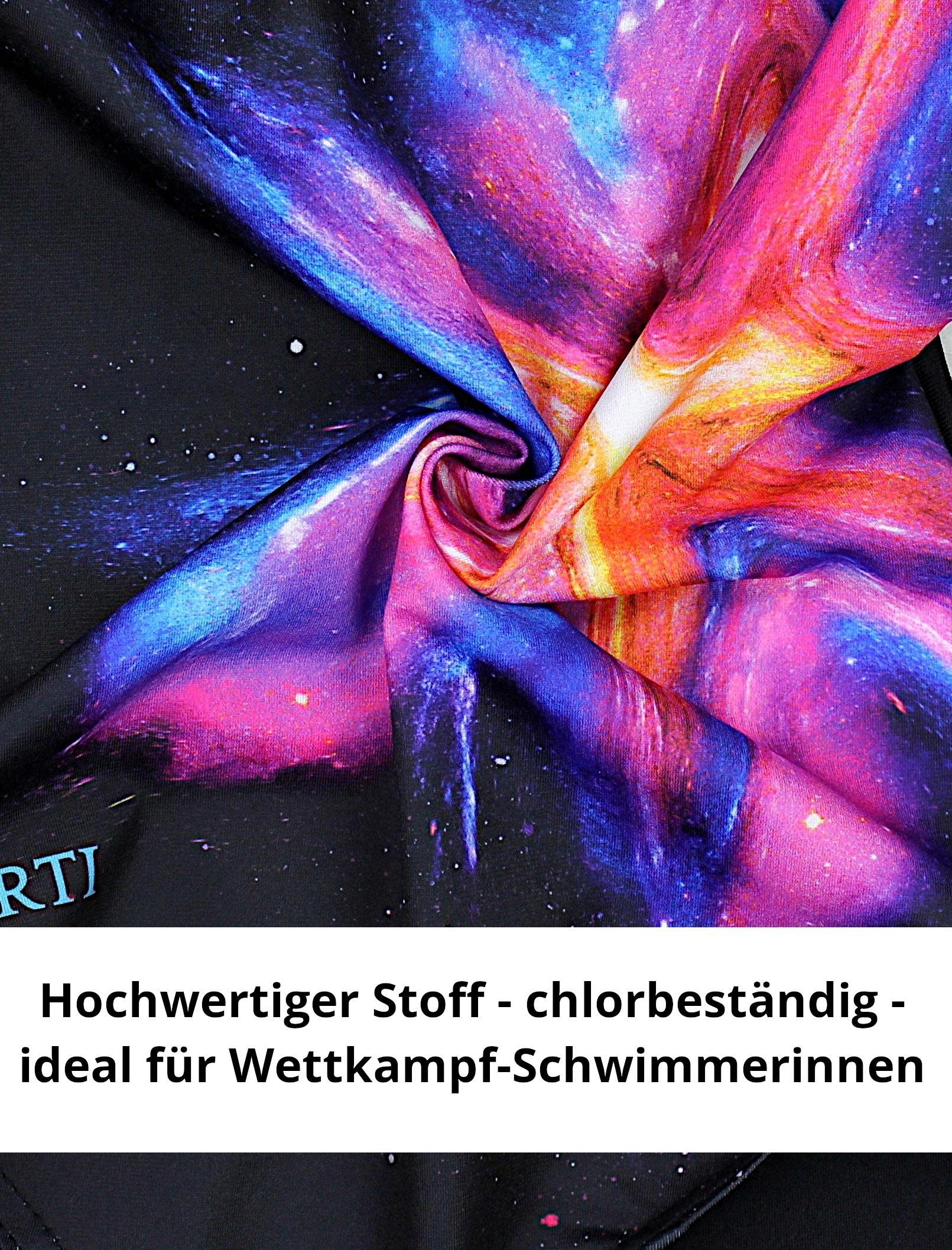 Chlorresistent Wettkampf Aquarti Mädchen Badeanzug Gelb Badeanzug Bunter Schwimmanzug Amarant / Fleck Muscleback Schwarz