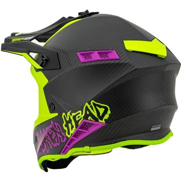 Broken Head Motorradhelm THE HUNTER Carbon ultralight green-pink, extrem leicht