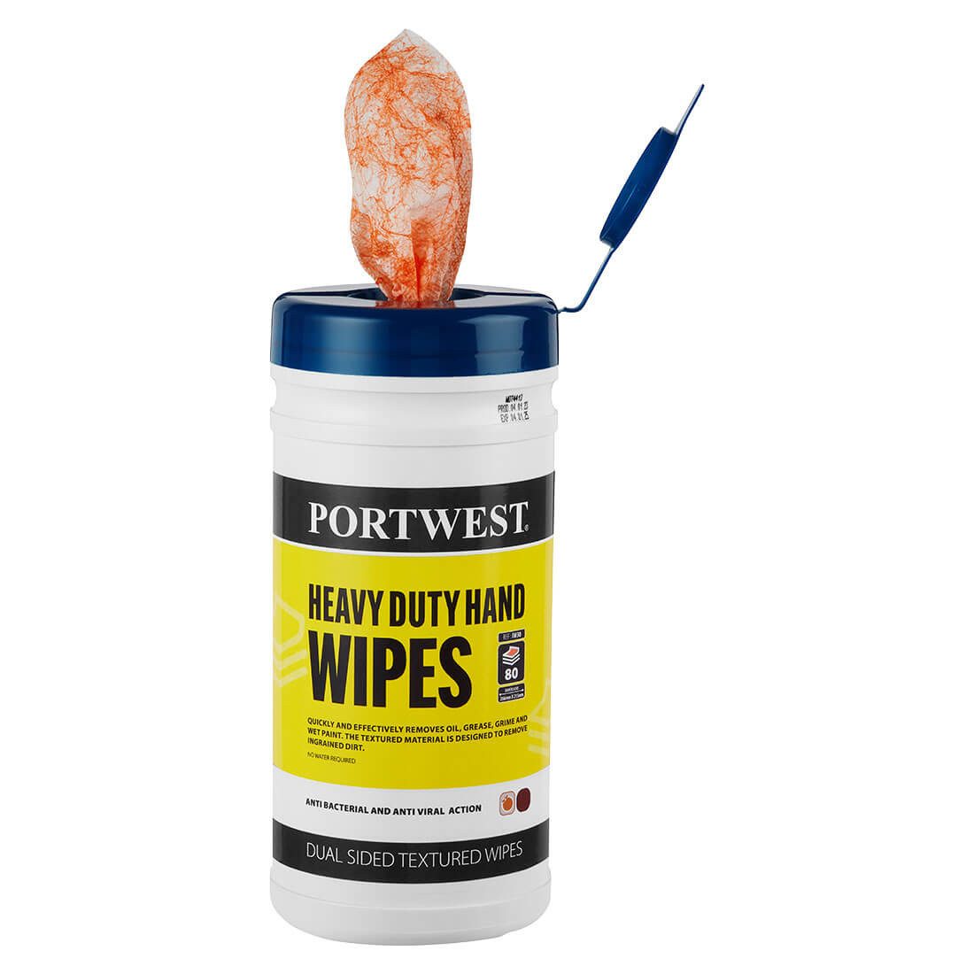 Portwest IW30 Heavy Duty Reinigungstücher (50 Tücher) Orange Reinigungstuch (antibakteriell)