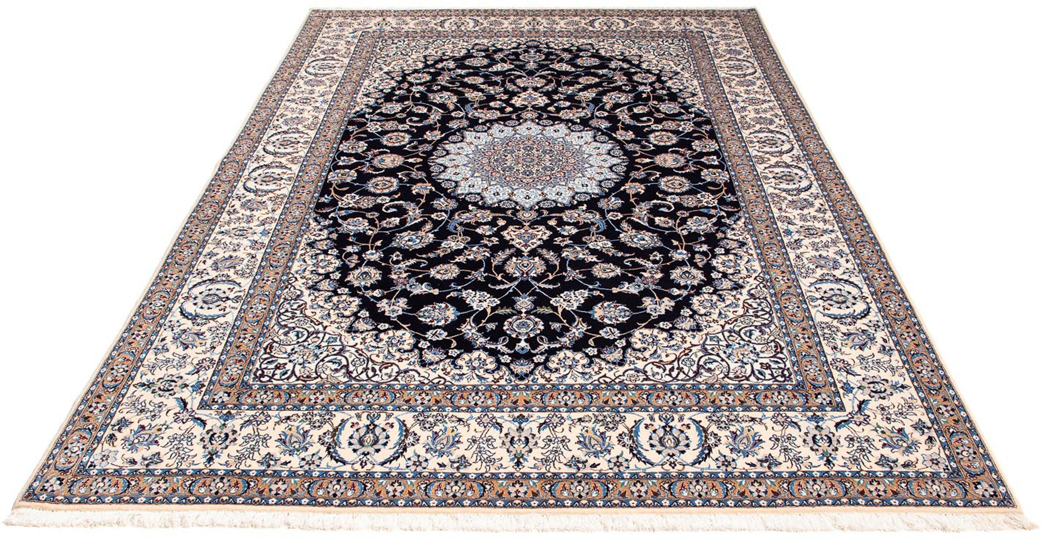 Orientteppich Perser - Nain - Premium - 264 x 177 cm - dunkelblau, morgenland, rechteckig, Höhe: 6 mm, Wohnzimmer, Handgeknüpft, Einzelstück mit Zertifikat | Kurzflor-Teppiche