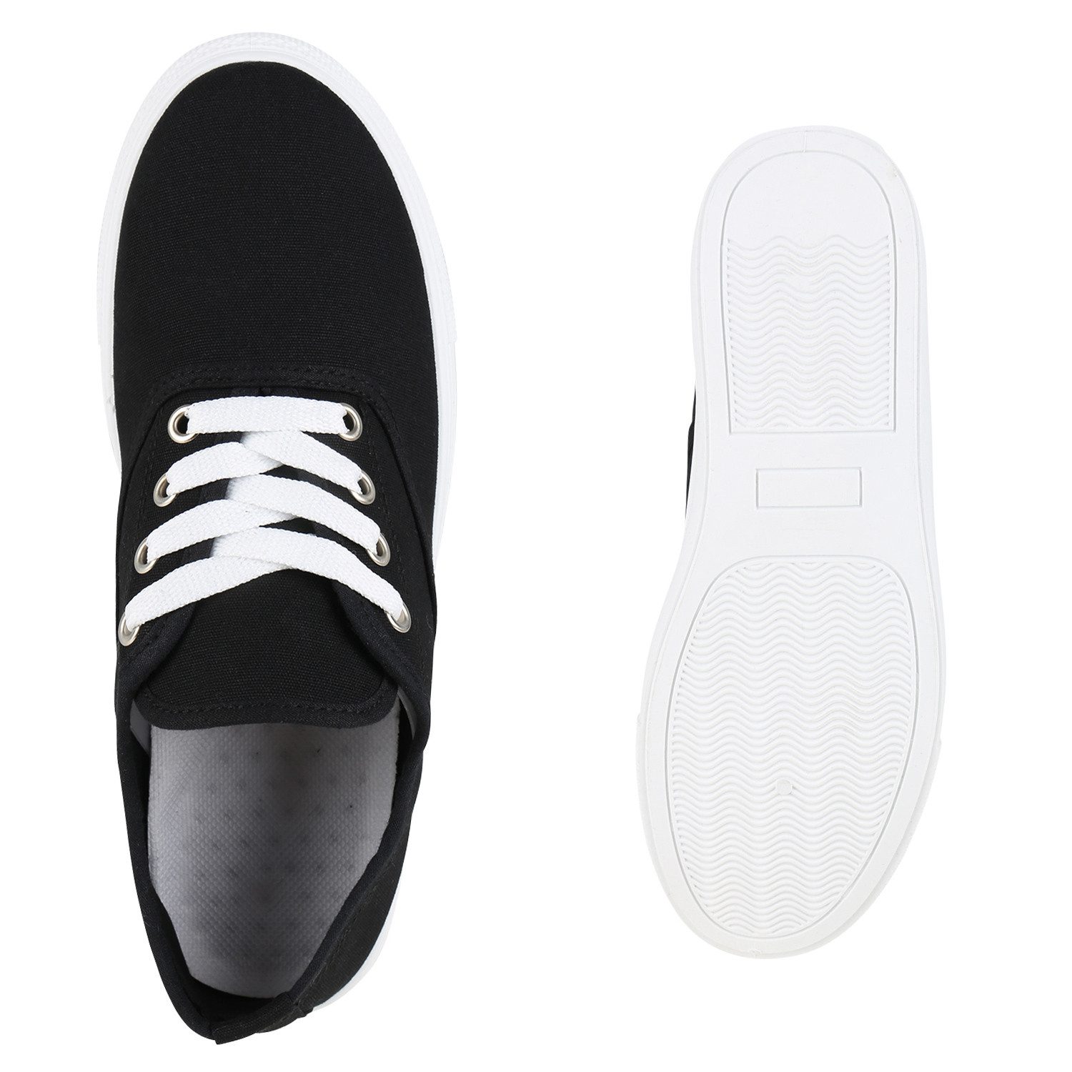 VAN HILL 20609536 PI 188 Damen Sneaker Black 36 Sneaker Damen Sneaker Low Schnürer Bequeme Basic Stoff