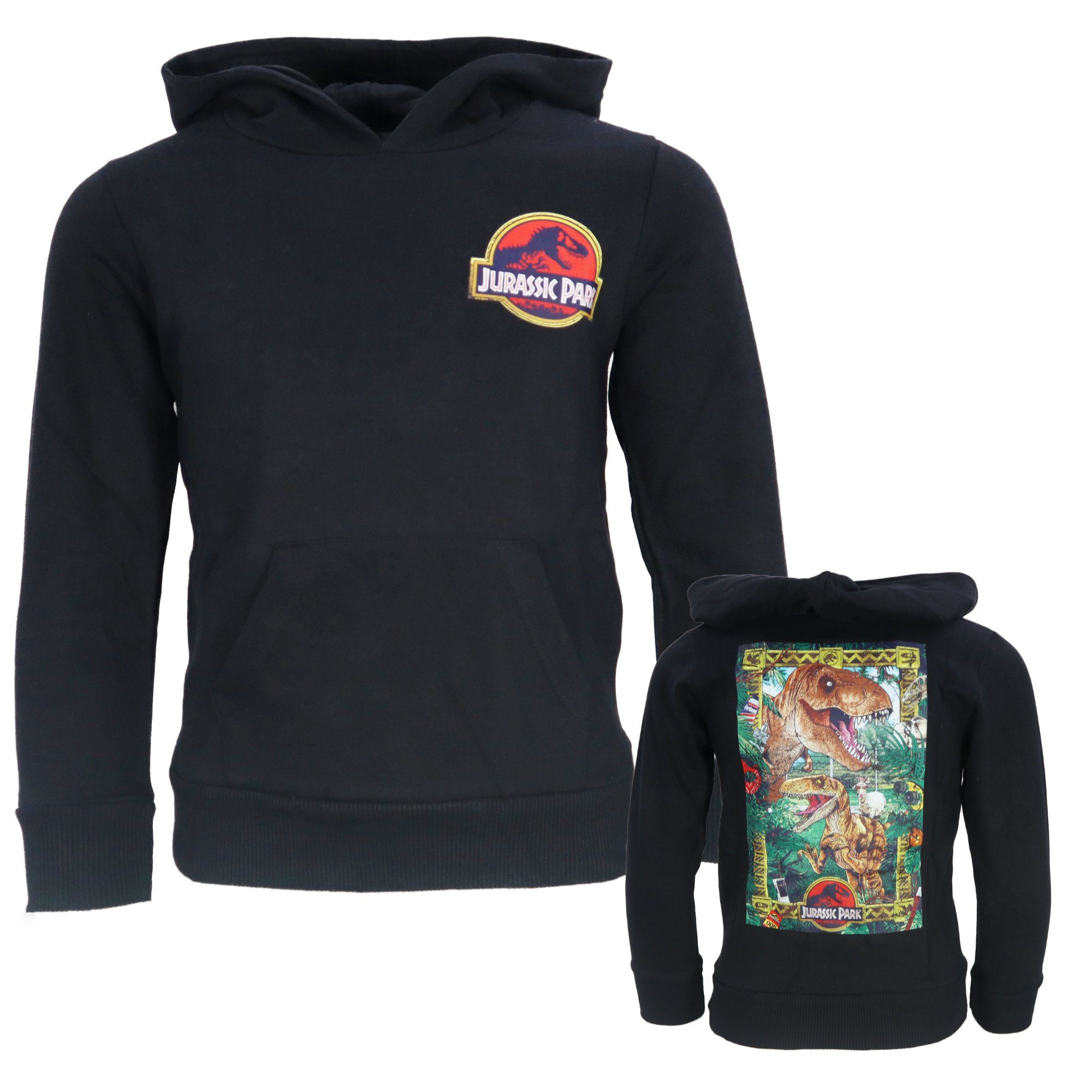 Jurassic Park Kapuzenpullover Jurassic Park T-Rex Kinder Jungen Kapuzen Hoodie Pulli Gr. 104 bis 152