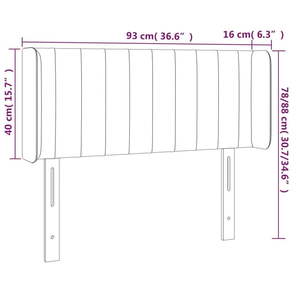 Kopfteil Weiß St) Ohren (1 mit cm Grün Stoff, 93x16x78/88 vidaXL Kopfteil