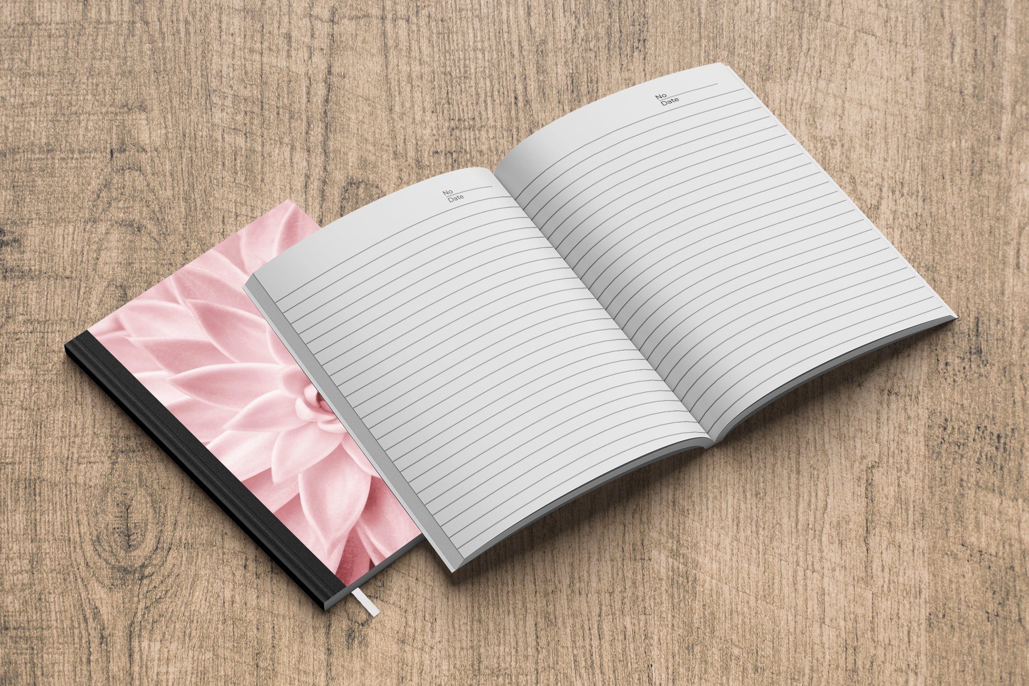 Rosa - Journal, - Tagebuch, Merkzettel, Natur Blume Seiten, Notizheft, Pflanze, Haushaltsbuch 98 A5, MuchoWow Notizbuch -