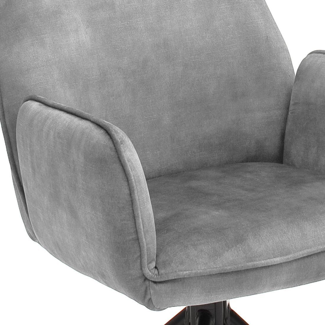 möbelando Esszimmerstuhl Ottawa I, mit Armlehne in Grau - 60x89x64 (BxHxT) 180 °drehbar