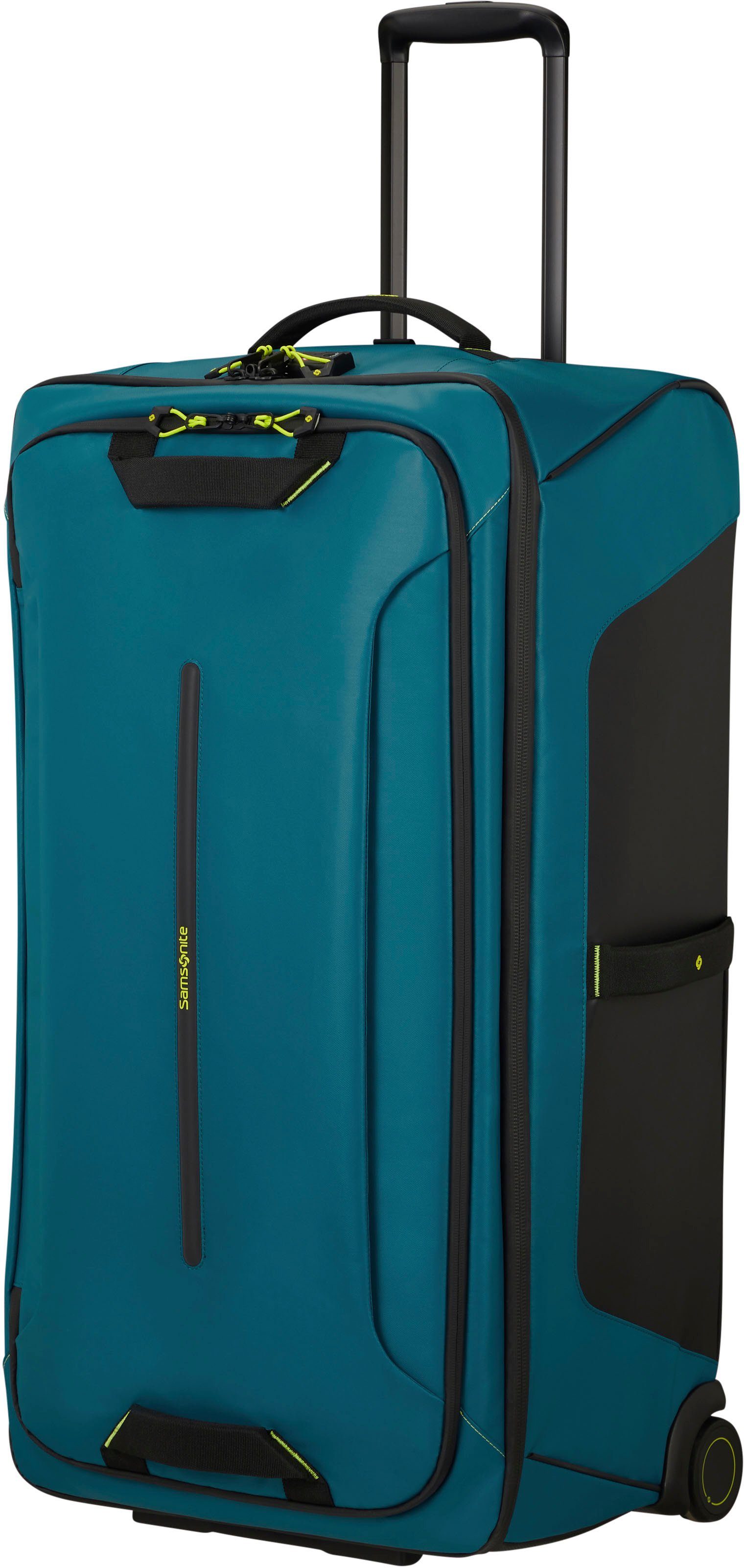 cm, recyceltem Petrol/Lime, aus Ecodiver, mit teilweise Samsonite Reisetasche Trolley-Funktion; Material 79