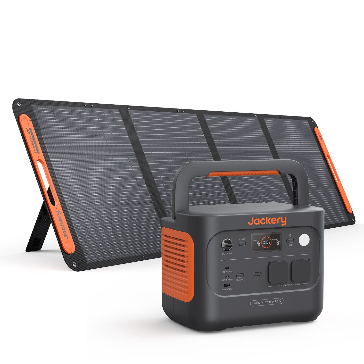Jackery Stromerzeuger 1000 v2 Tragbare Powerstation,1070Wh LiFePO4 Solargenerator, 3 in kW, mit 200W Solarpanel, Solargenerator für Outdoor, RV