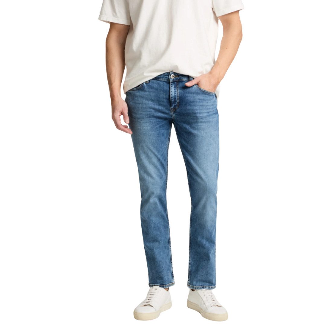 CROSS JEANS® Regular-fit-Jeans Dylan E195-102 Mid Blue 5-Pocket Style