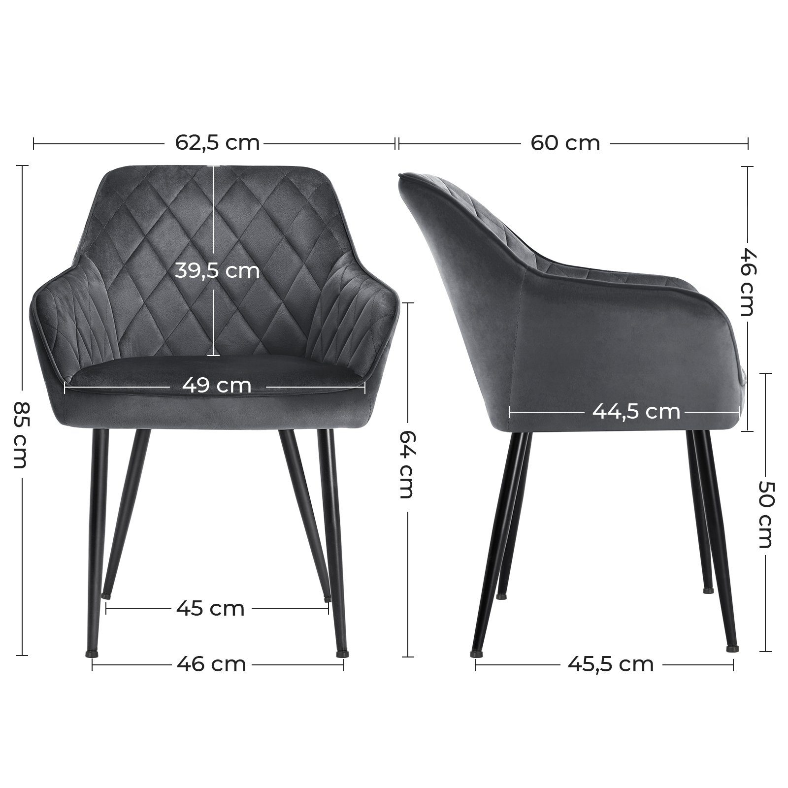 SONGMICS Esszimmerstuhl (1 St), Polsterstuhl, verstellbare günstig online kaufen