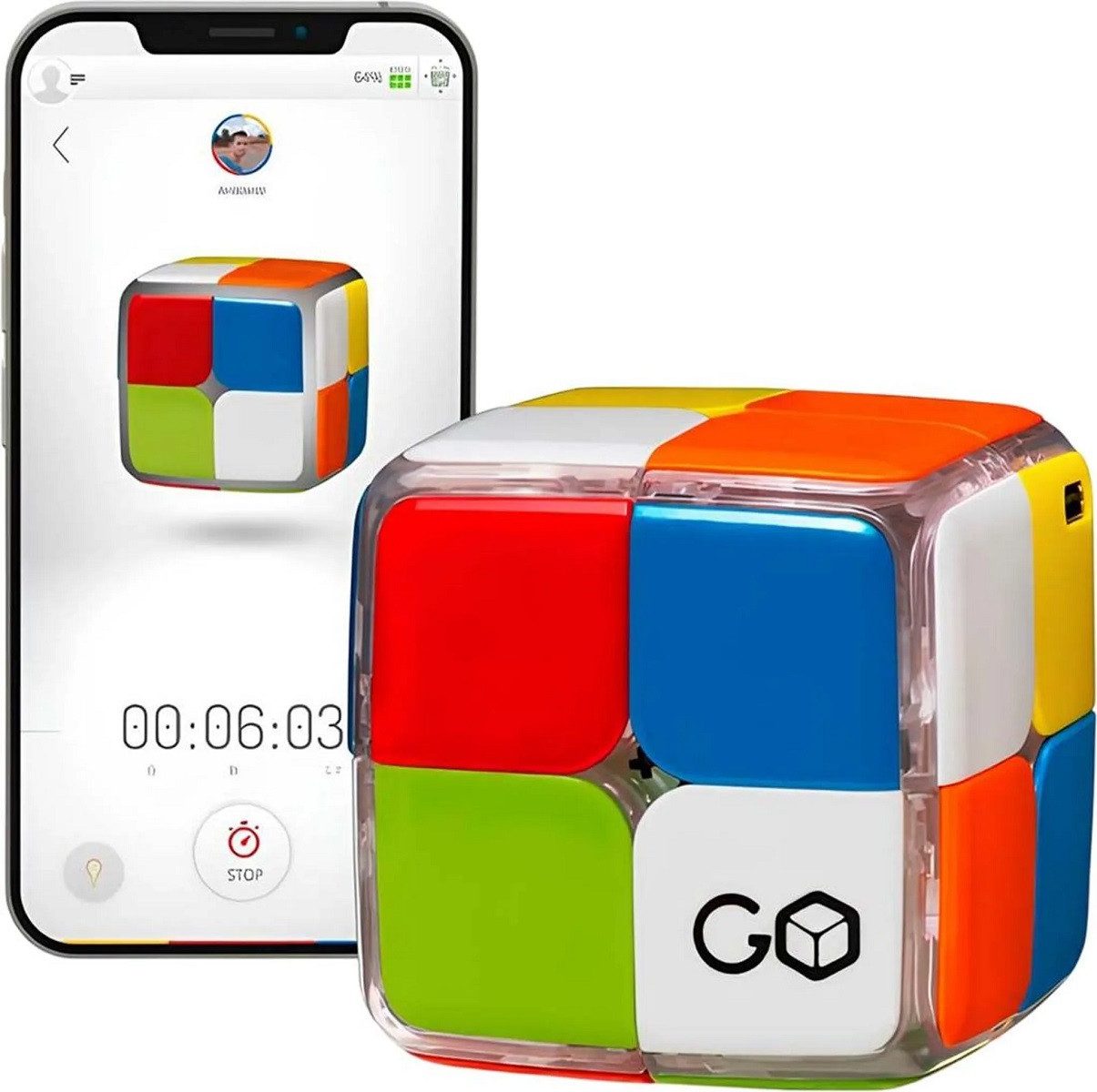 fangocur GmbH 3D-Puzzle GoCube 2x2 Der erste 2x2 verbundene Würfel Kostenlos App-fähig 5+, Puzzleteile