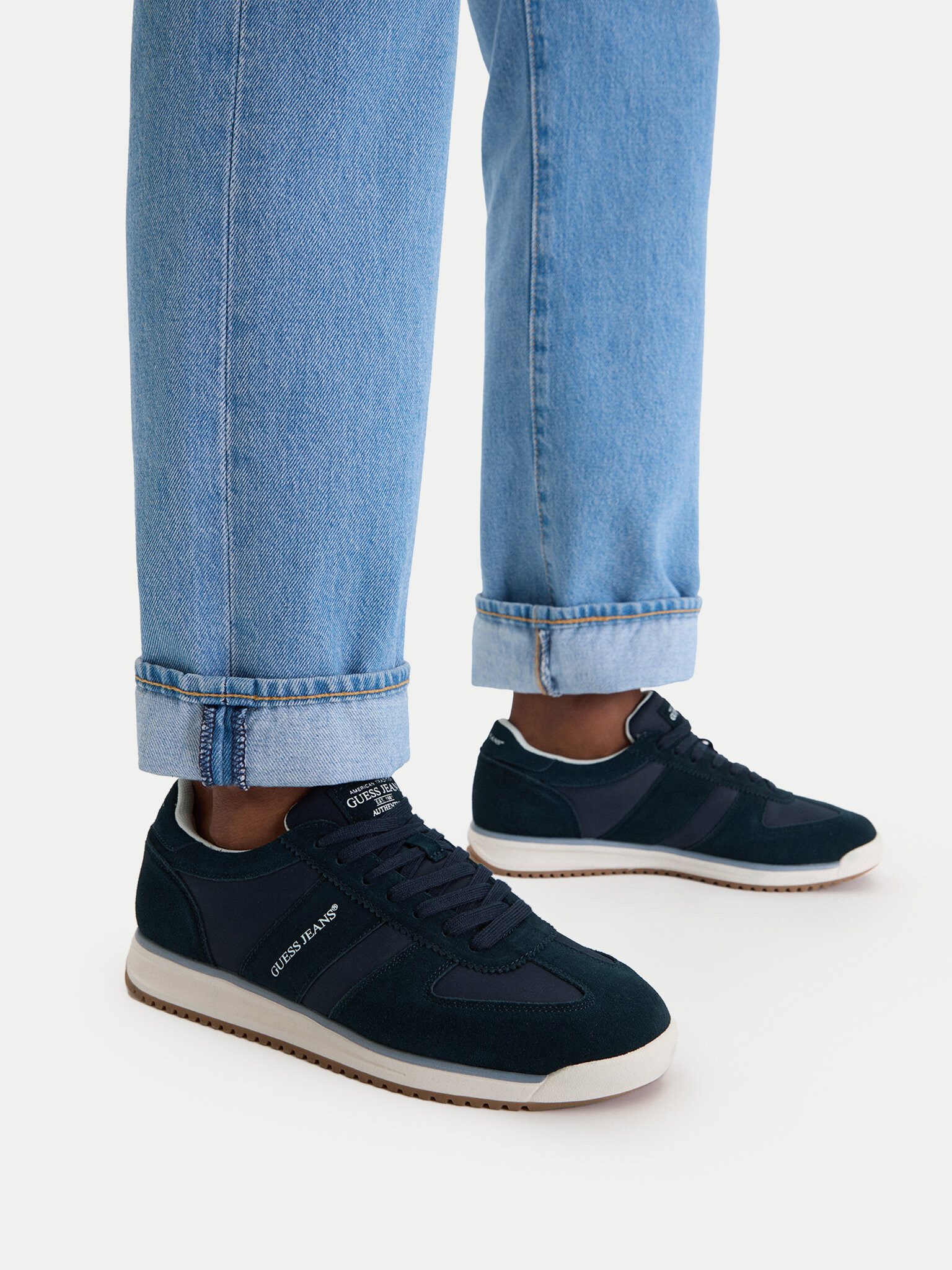 GUESS JEANS Guess Jeans Herrensneakers Marineblau GUESS JEANS-EO-DELAND-01 WE Navy Sneaker