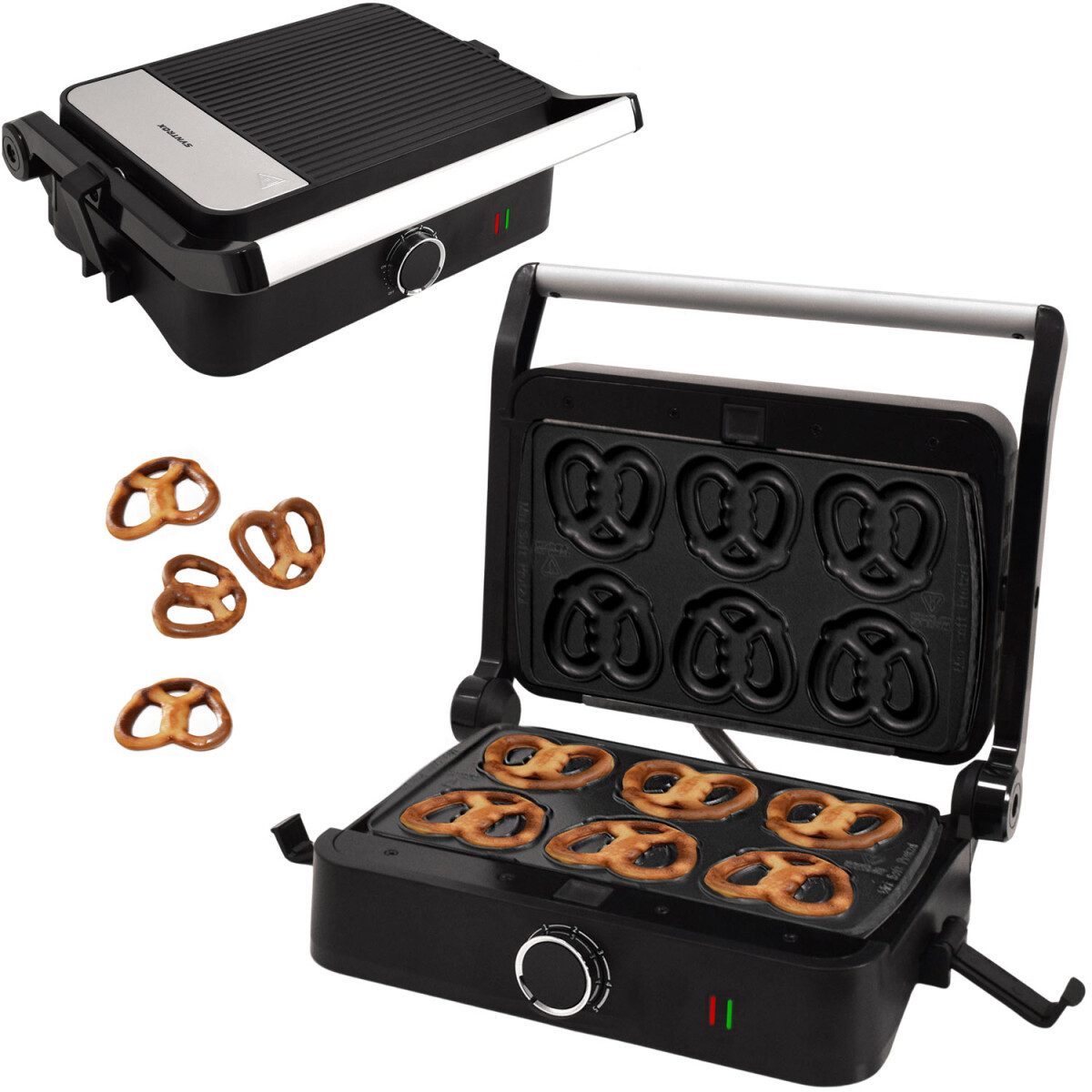 Syntrox Germany Küchenorganizer-Set Kombigerät Multifunktionsmaker mit Wechselplatten SM-1000W-Toledo Min