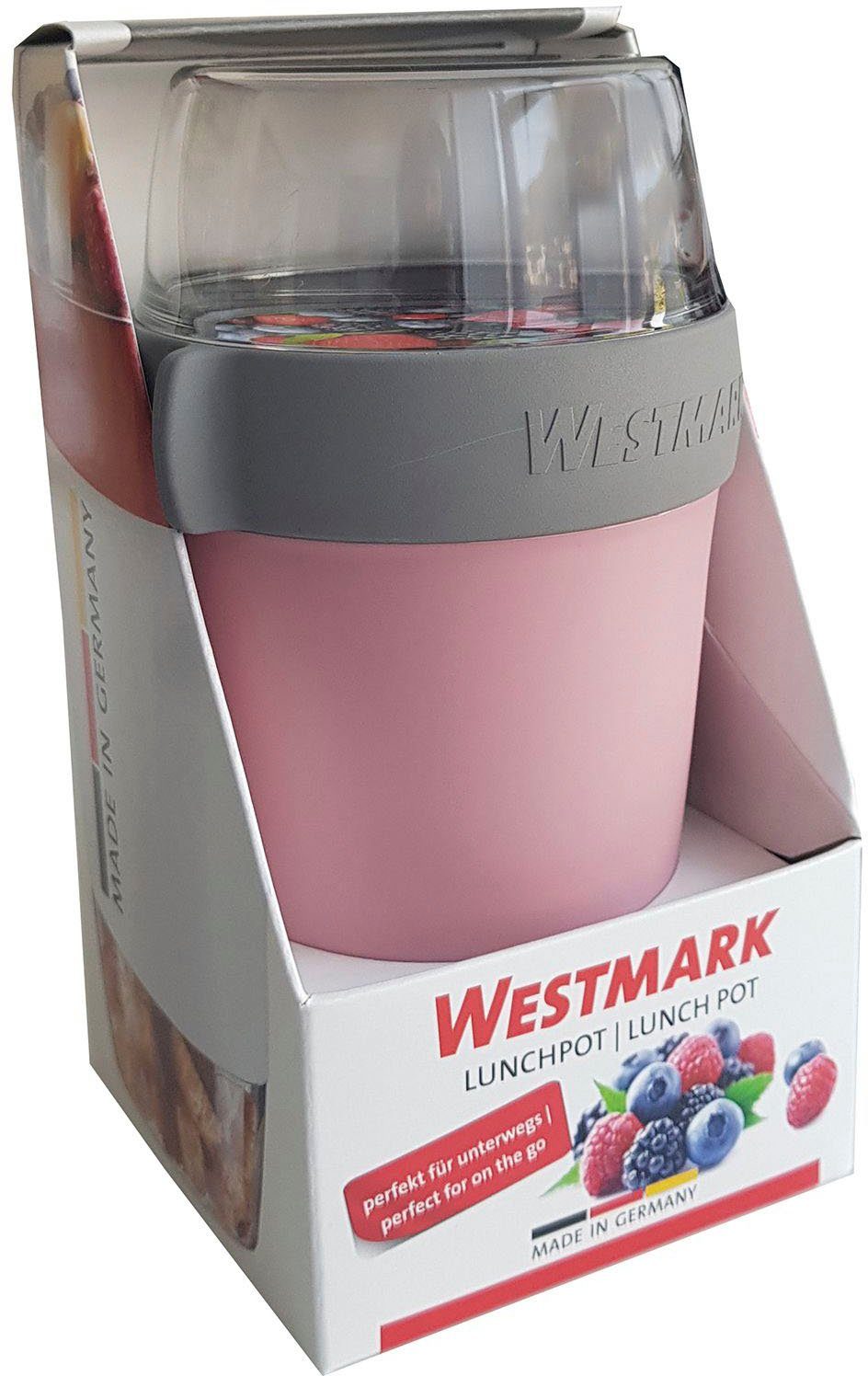 (1-tlg), Made Lunchpot, WESTMARK Germany Kunststoff, in 1150 ml, rosa Mehrwegbecher,