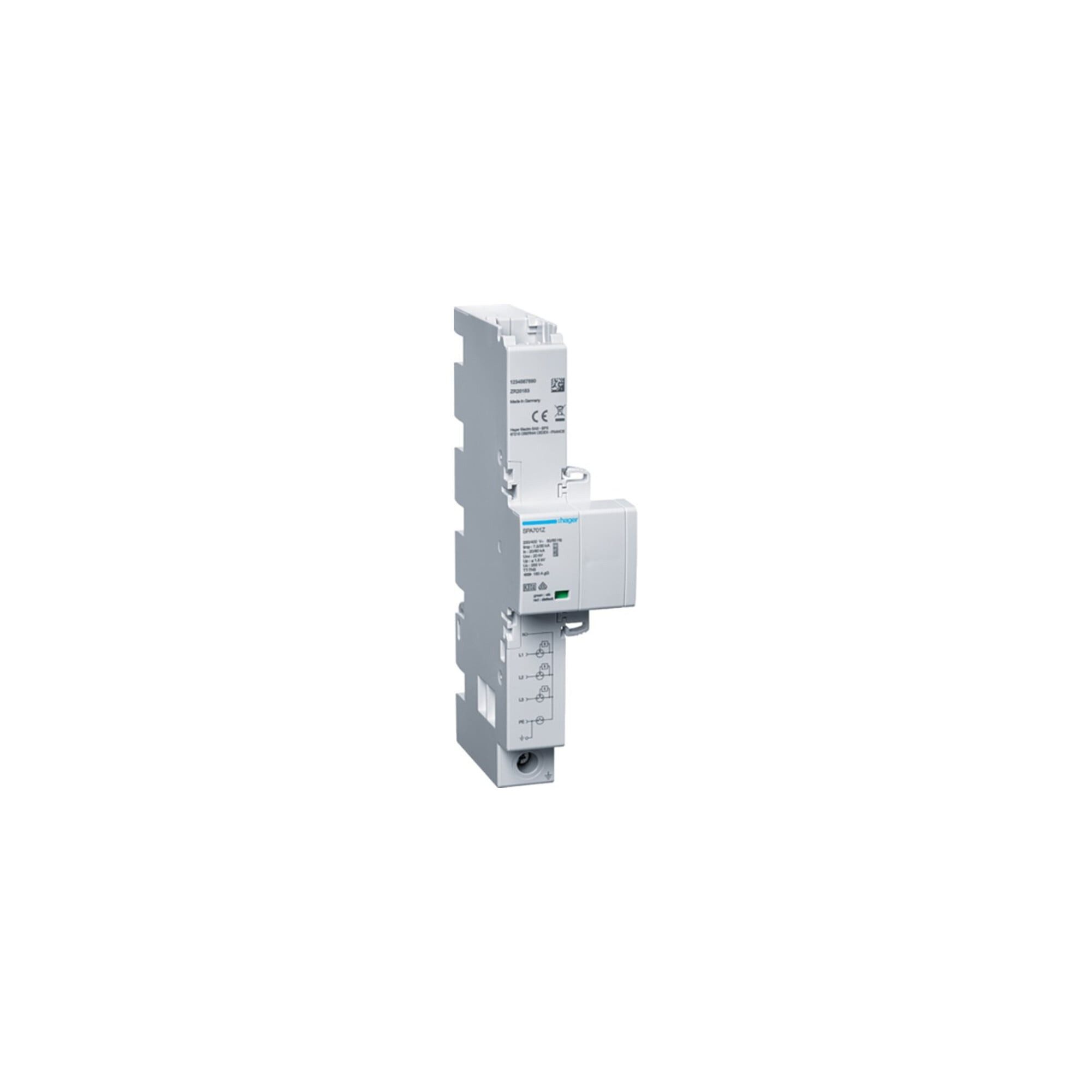 Hager Sicherungshalter Hager Kombiableiter 4P T1+T2+T3 SPA701Z