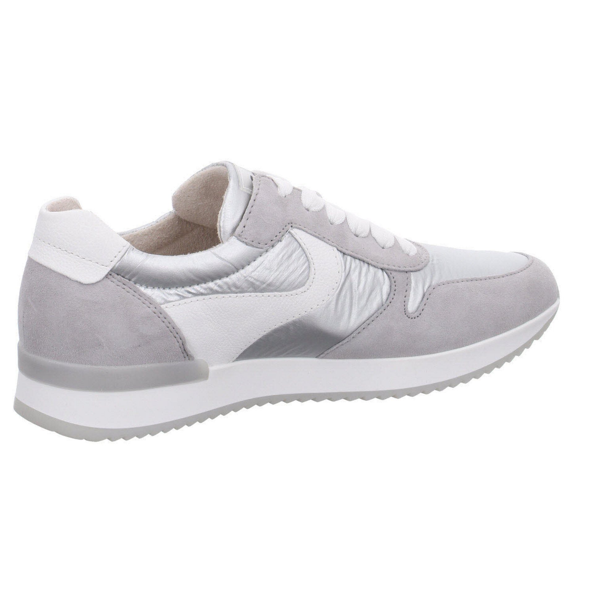 Leder-/Textilkombination Schuhe Damen Halbschuhe Gabor Sneaker Schnürschuh Sneaker grau-mittel Sport