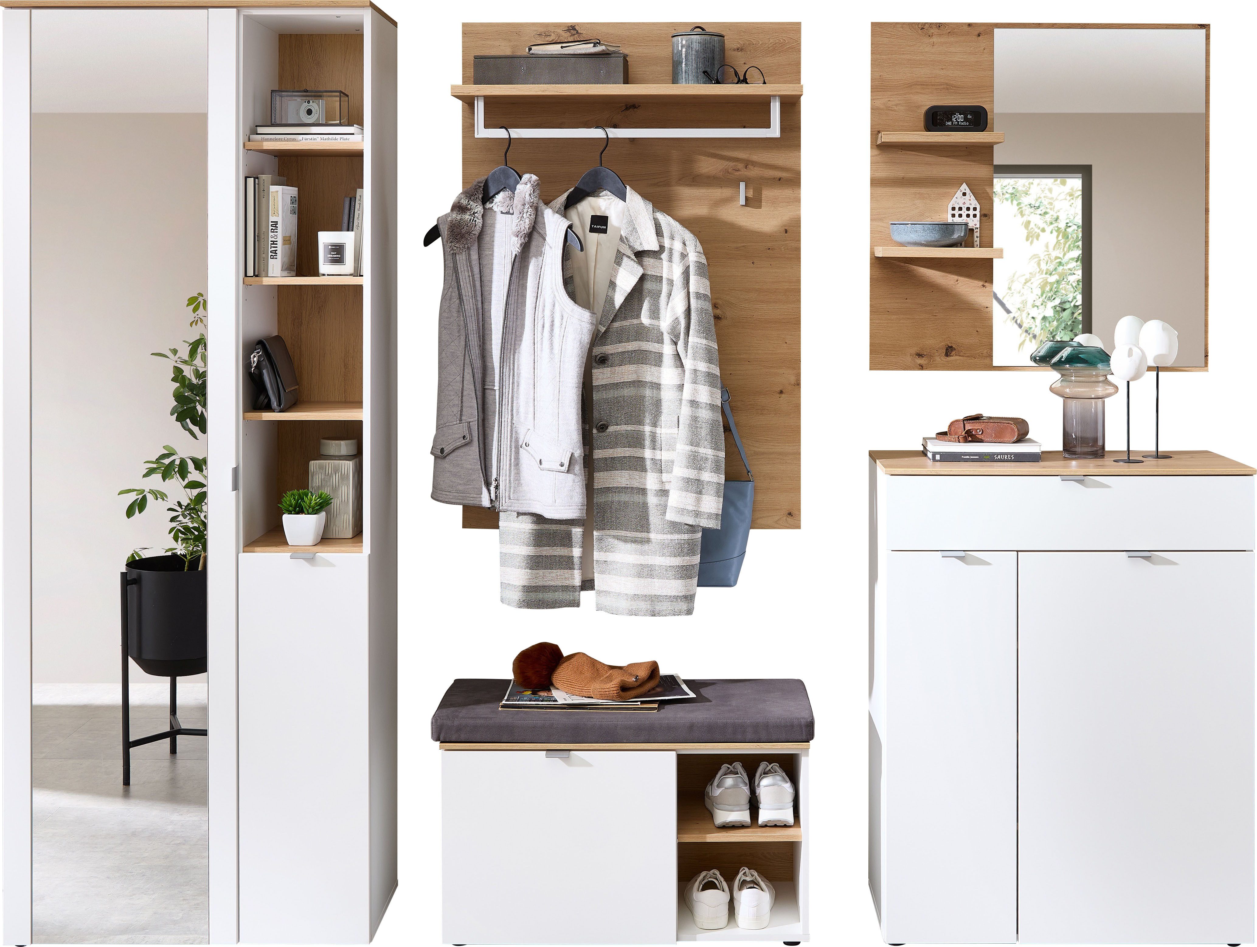Innostyle Garderoben-Set Bari Garderobenprogarmm, BxHxT 264x202x38 cm, (Set günstig online kaufen