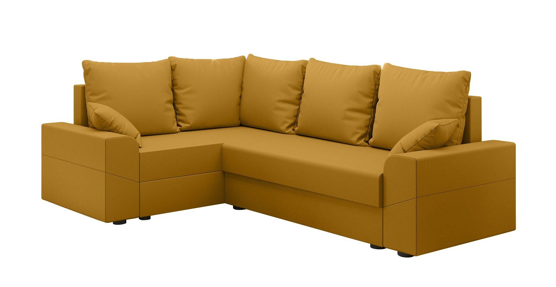 Design mit Bettkasten, Sitzkomfort, Eckcouch, Ecksofa Sofa, Montero, mit Bettfunktion, L-Form, Modern Stylefy