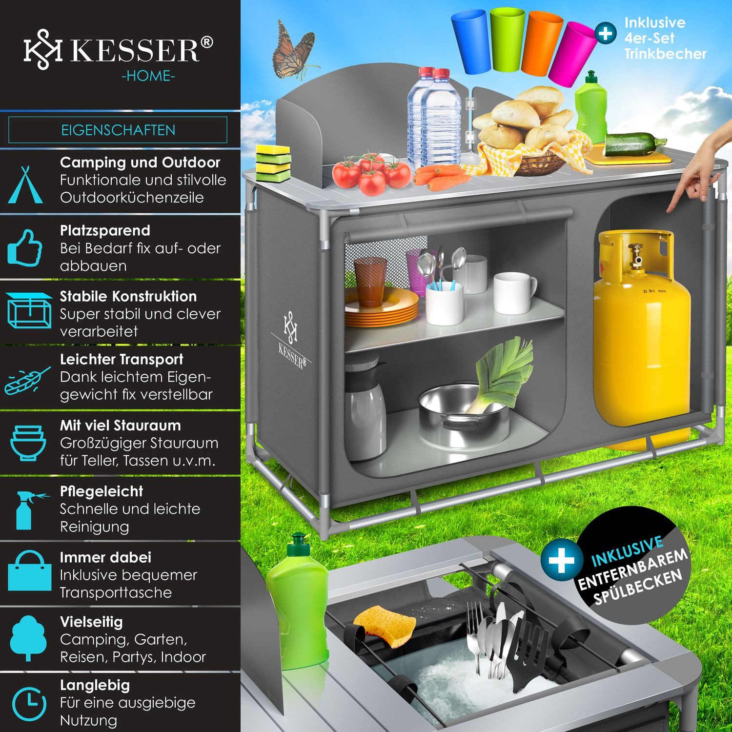 KESSER Campingschrank Campingschrank, Campingküche mit Aluminiumgestell günstig online kaufen