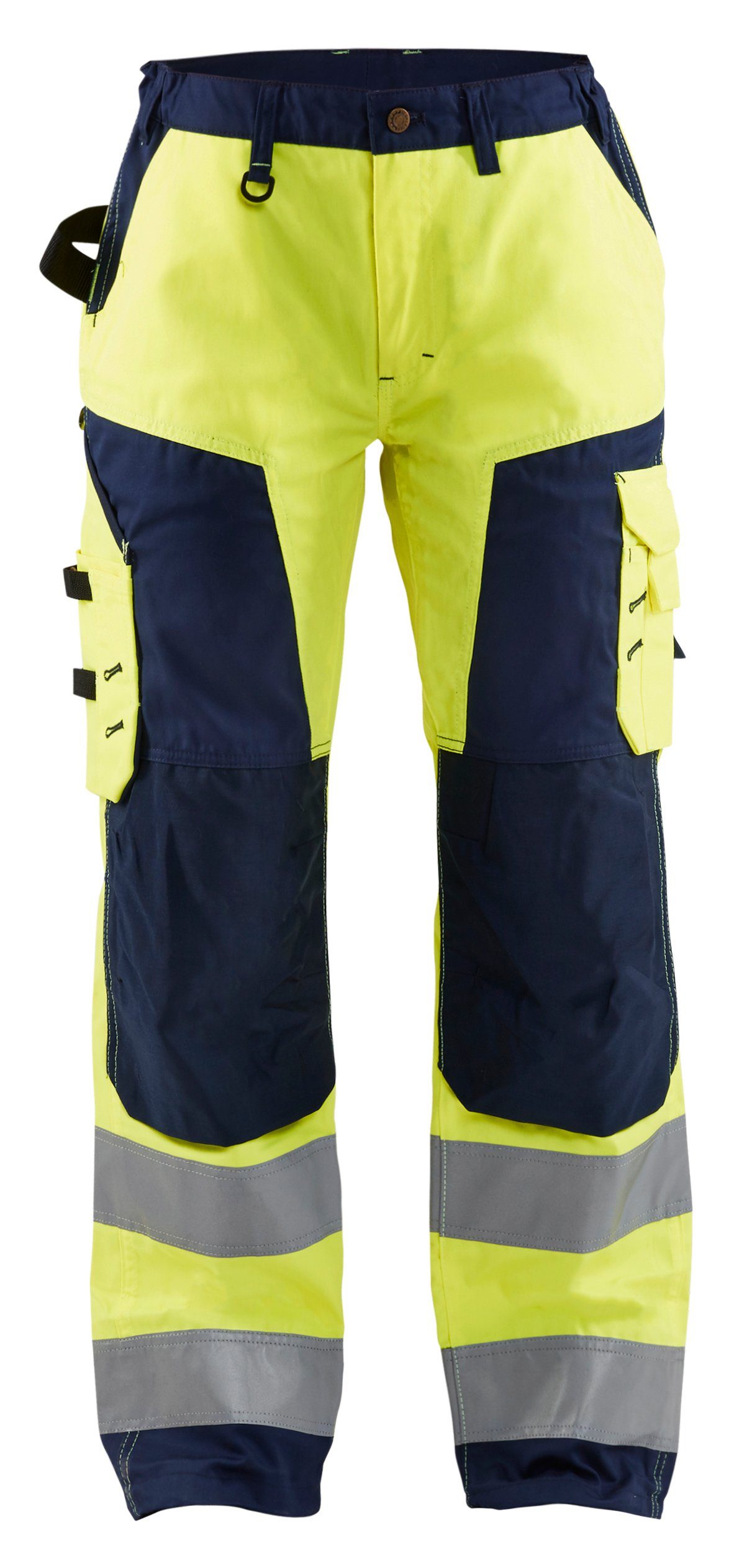 BLÅKLADER Arbeitsbundhose Damen High Vis Arbeitshose ohne Werkzeugtaschen (1-tlg) gelb/marineblau
