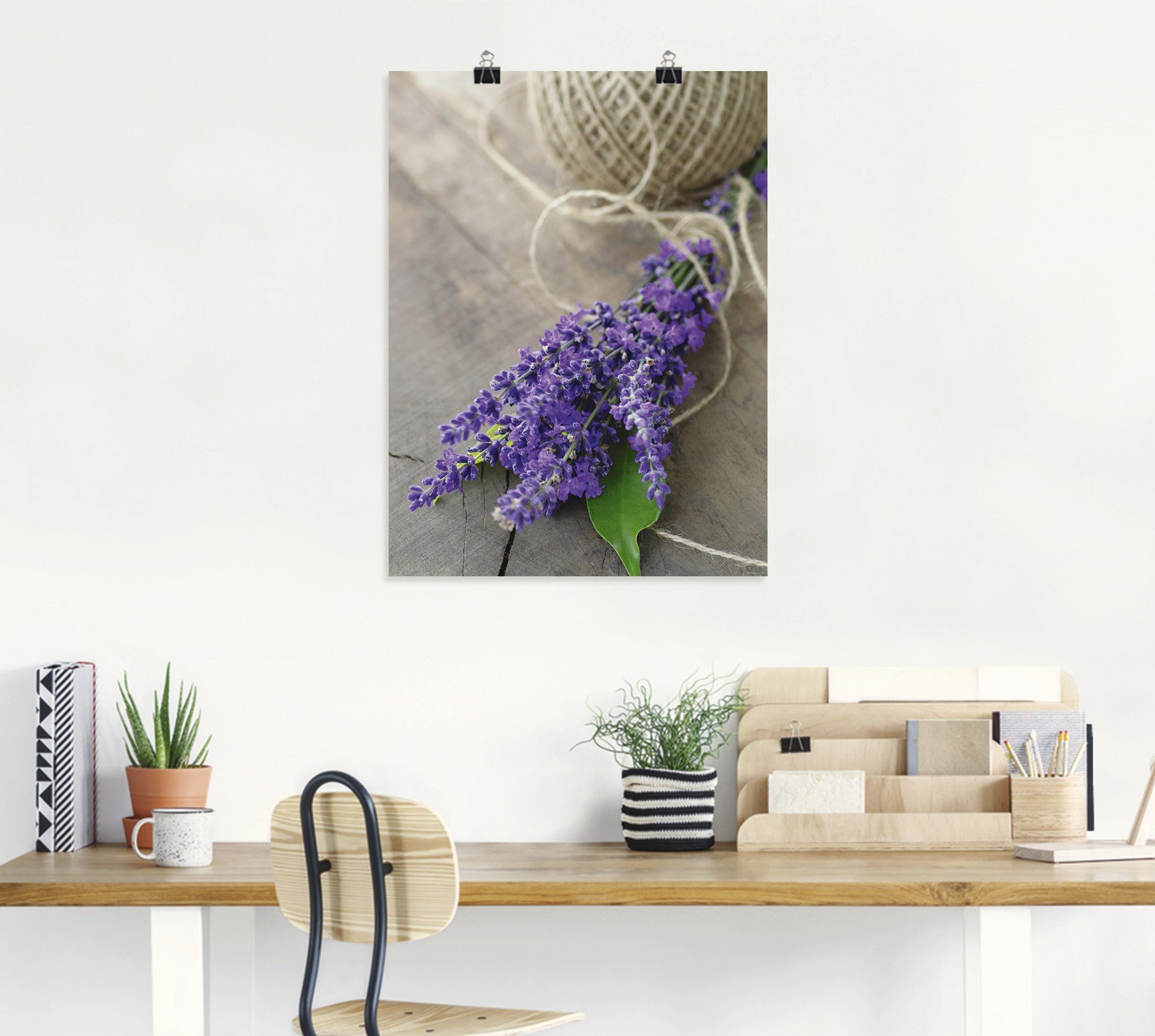 als Artland oder Wandaufkleber Wandbild Leinwandbild, Lavendel Blumen (1 Größen versch. St), Poster in Strauß,