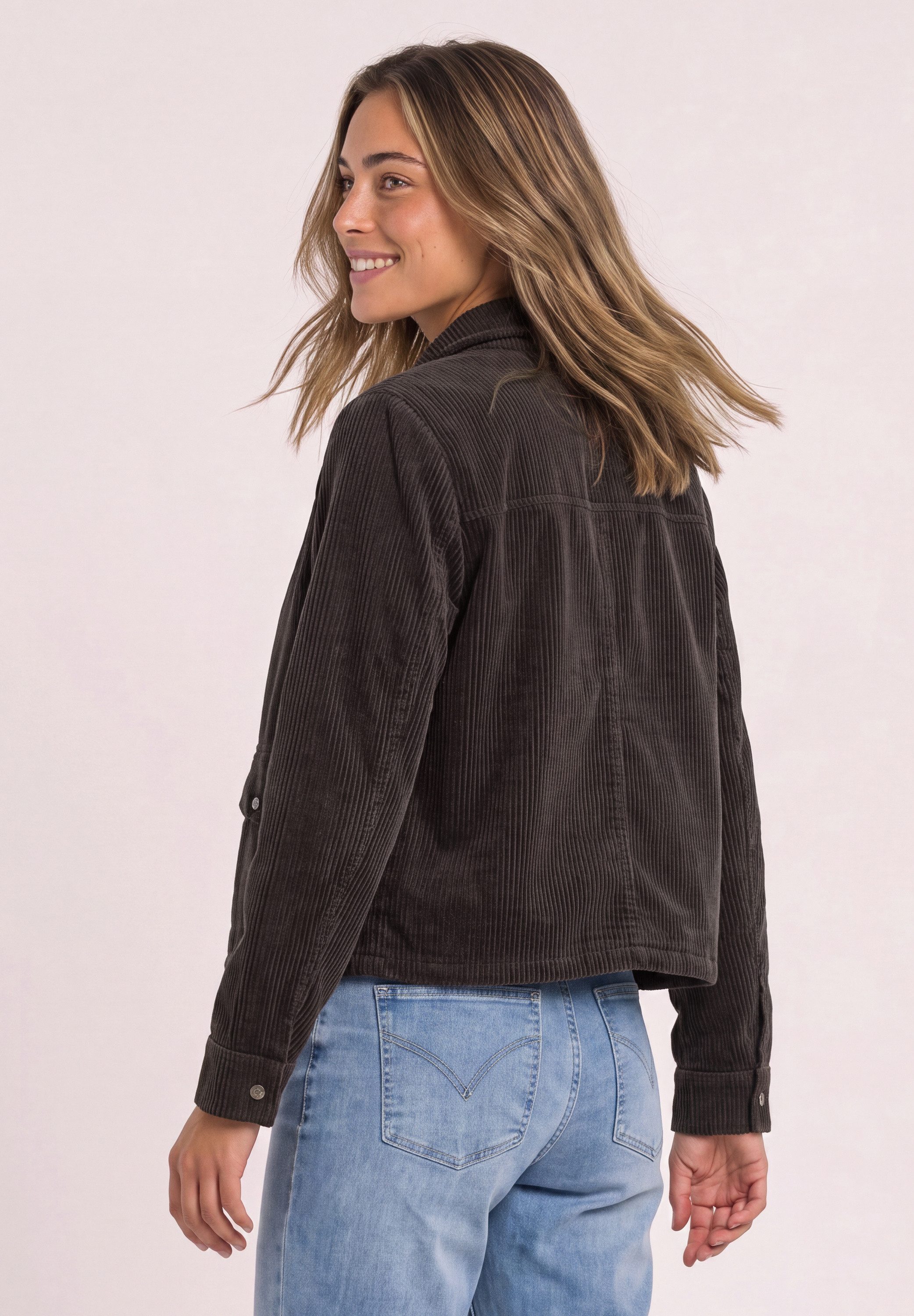 STREET ONE Cordjacke mit Tunnelzugsaum