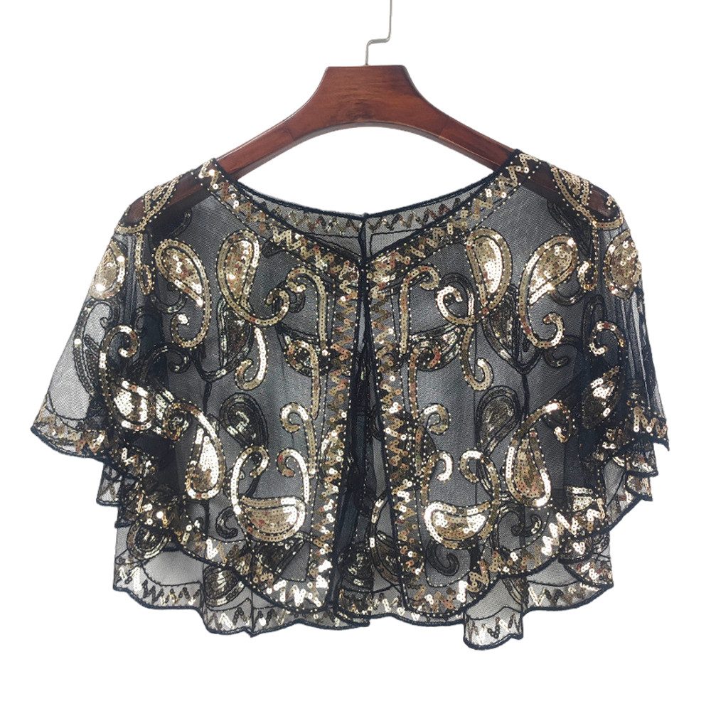 Zaewry Modeschal Pailletten Schal und Wraps für Damen Elegantes Abend Cape Weiche, Strickjacke Vintage Stola für Partykleider und Hochzeiten