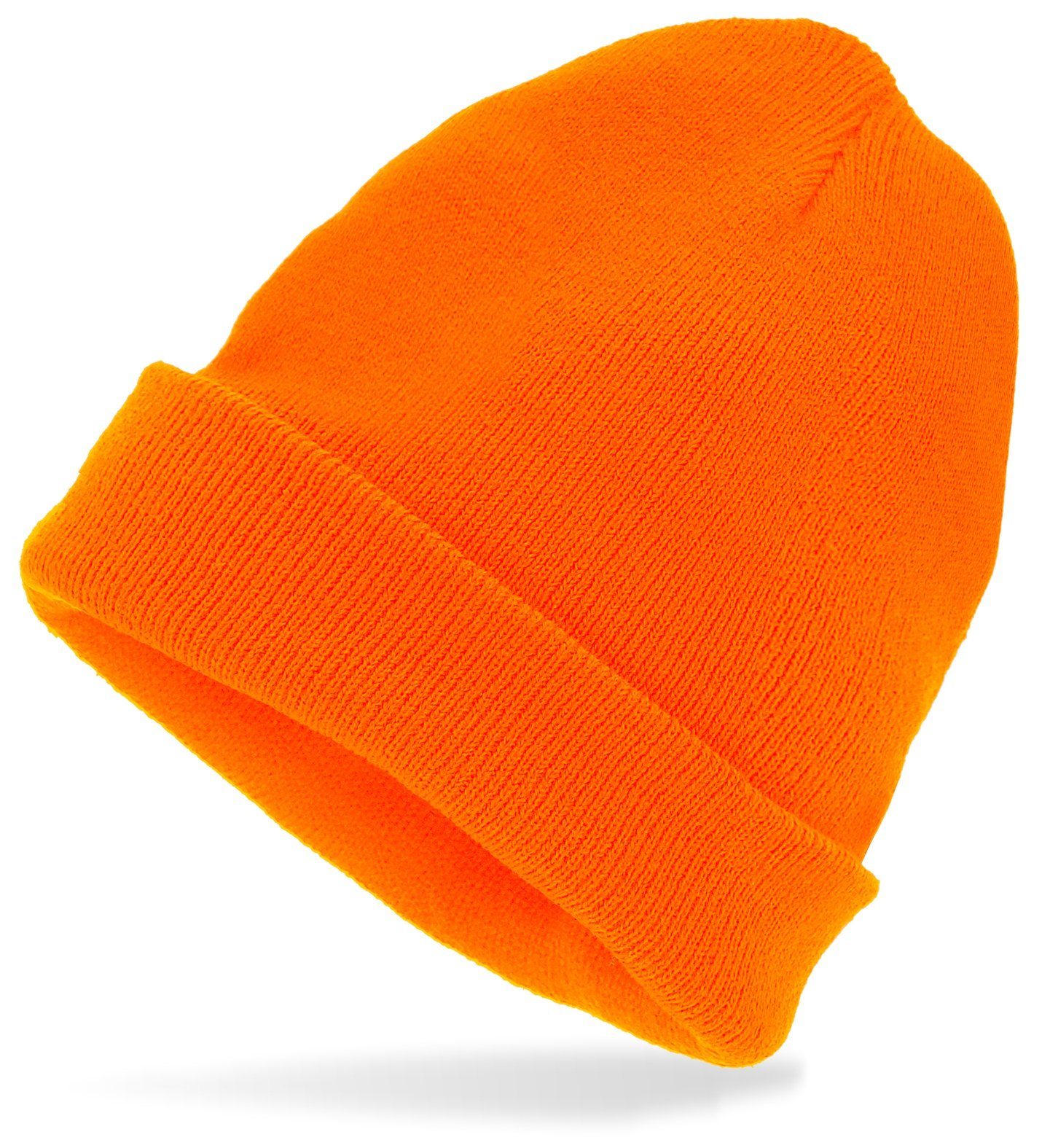 Widmann S.r.l. Kostüm 80er Jahre Kostüm Beanie Mütze, Neon Orange