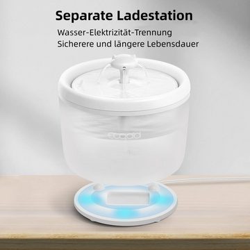 EUGAD Trinkbrunnen 2 l, Katzenbrunnen mit kabelloser Pumpe, BPA-frei, weiß