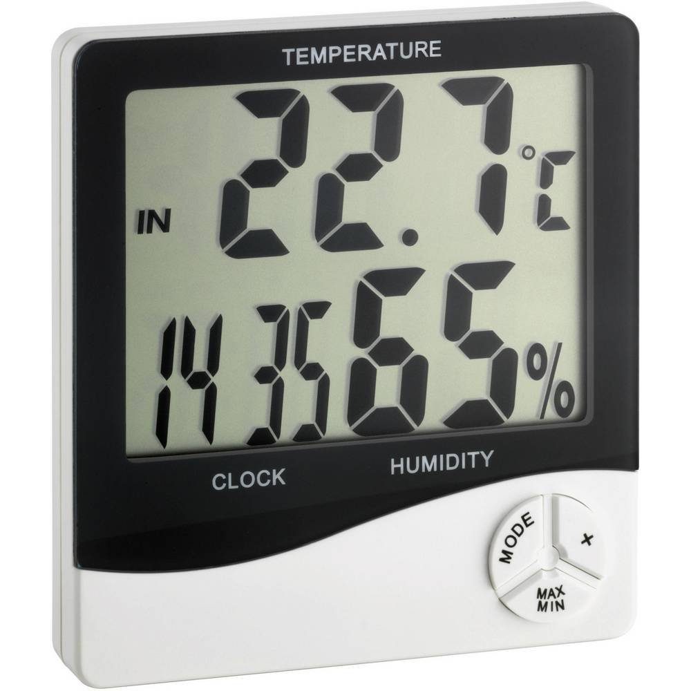 Raumthermometer Digitales Thermo-Hygrometer mit Uhr