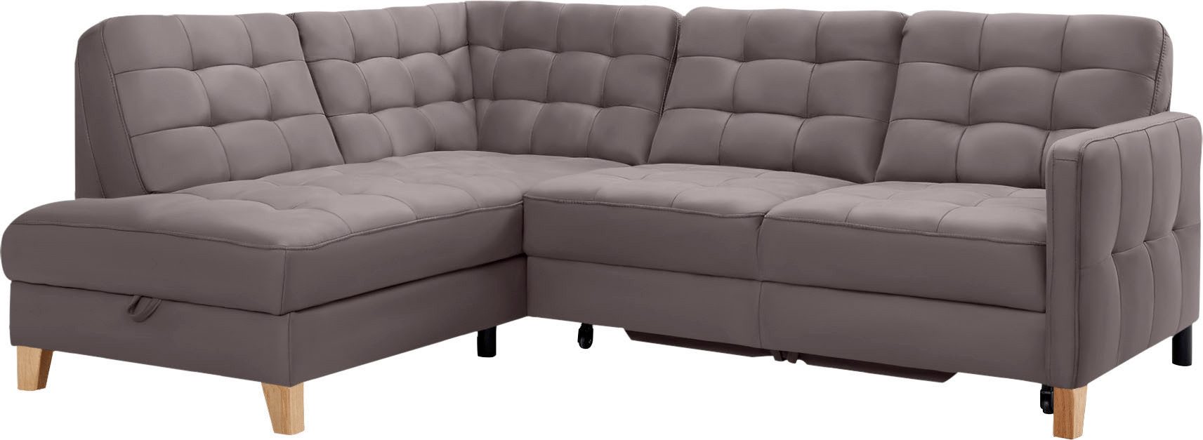 exxpo - sofa fashion Ecksofa Elio, kompakt & bequem, zeitloses Design, Breite 228cm, L-Form, wahlweise mit Bettfunktion und Bettkasten