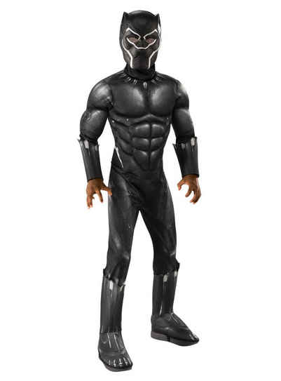 Rubie´s Kostüm Avengers - Black Panther Kostüm für Kinder, Hochwertiges Marvel-Kostüm mit Muskelpolstern