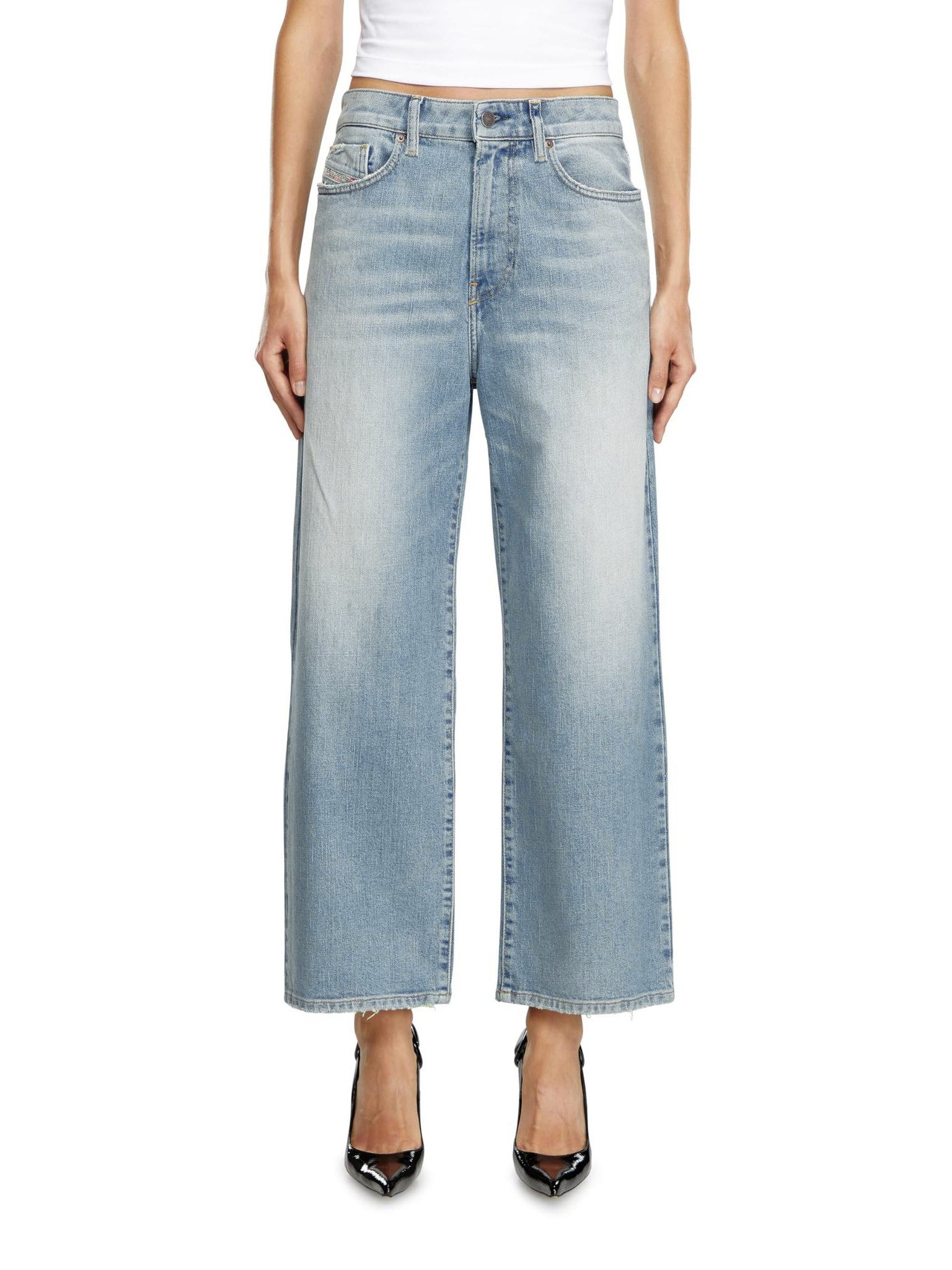 Diesel Loose-fit-Jeans 7/8 Wide Leg Jeans - KRASHEE R08BI - Länge:32 weite, gerade Beinform