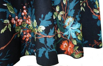 dunkle design A-Linien-Rock Scuba Jersey Blau oder Schwarz Floral elastischer Bund