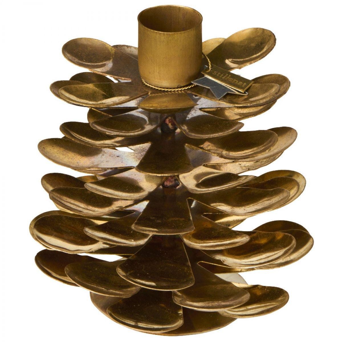 Ib Laursen Windlicht Ib Laursen Kerzenhalter Zapfen Gloria Gold (11,5x12,5cm)