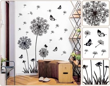 Alster Herz Wandtattoo XL Wandtattoo Pusteblume, Wandsticker Wohnzimmer Pflanzen Blumen H0541 (1 St), Wanddeko Modern für Kinderzimmer Schlafzimmer
